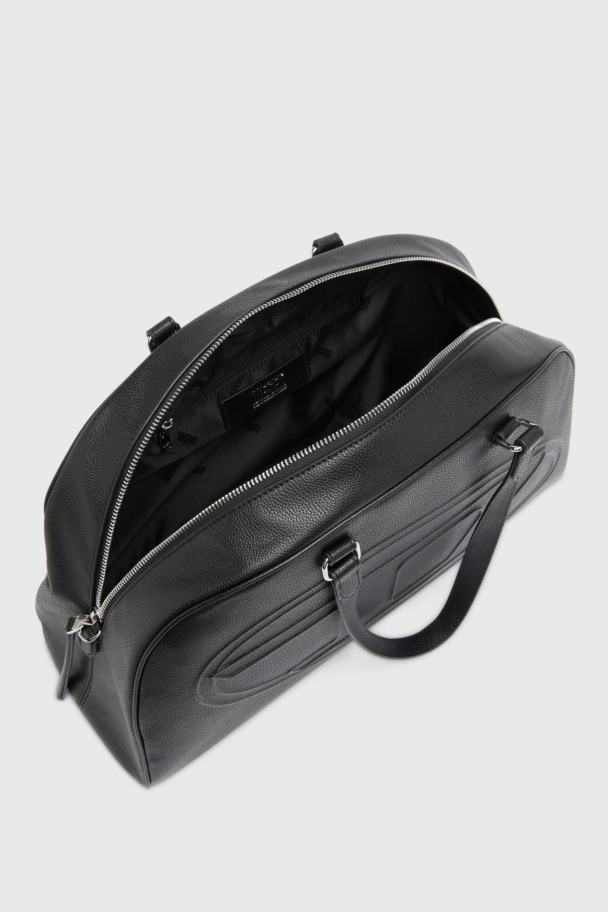Diesel - 1DR DOME DUFFLE, Unisex's 1DR Dome - Leather travel bag with Oval D logo in Black - 3