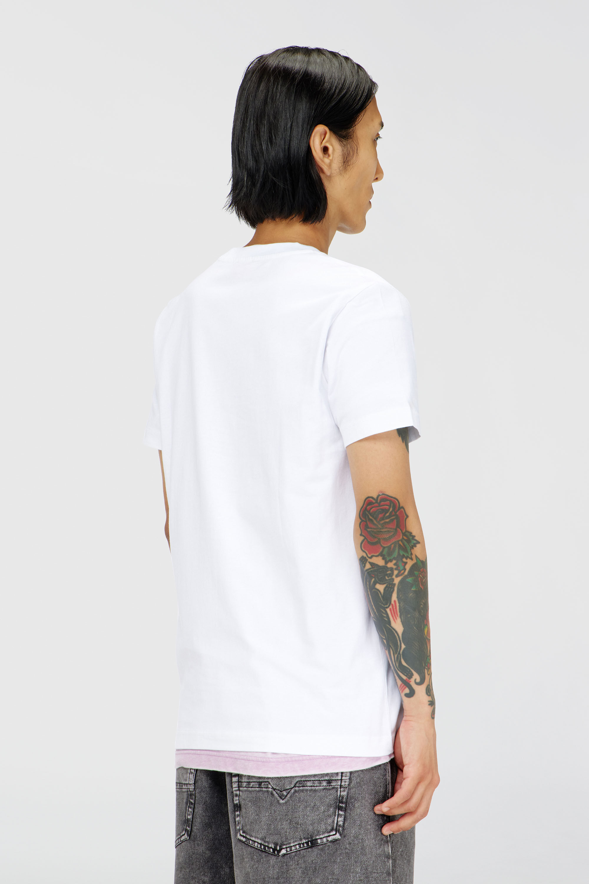 Diesel - T-DIEGO-T92, Man's Cotton T-shirt with Oval D logo in White - 4