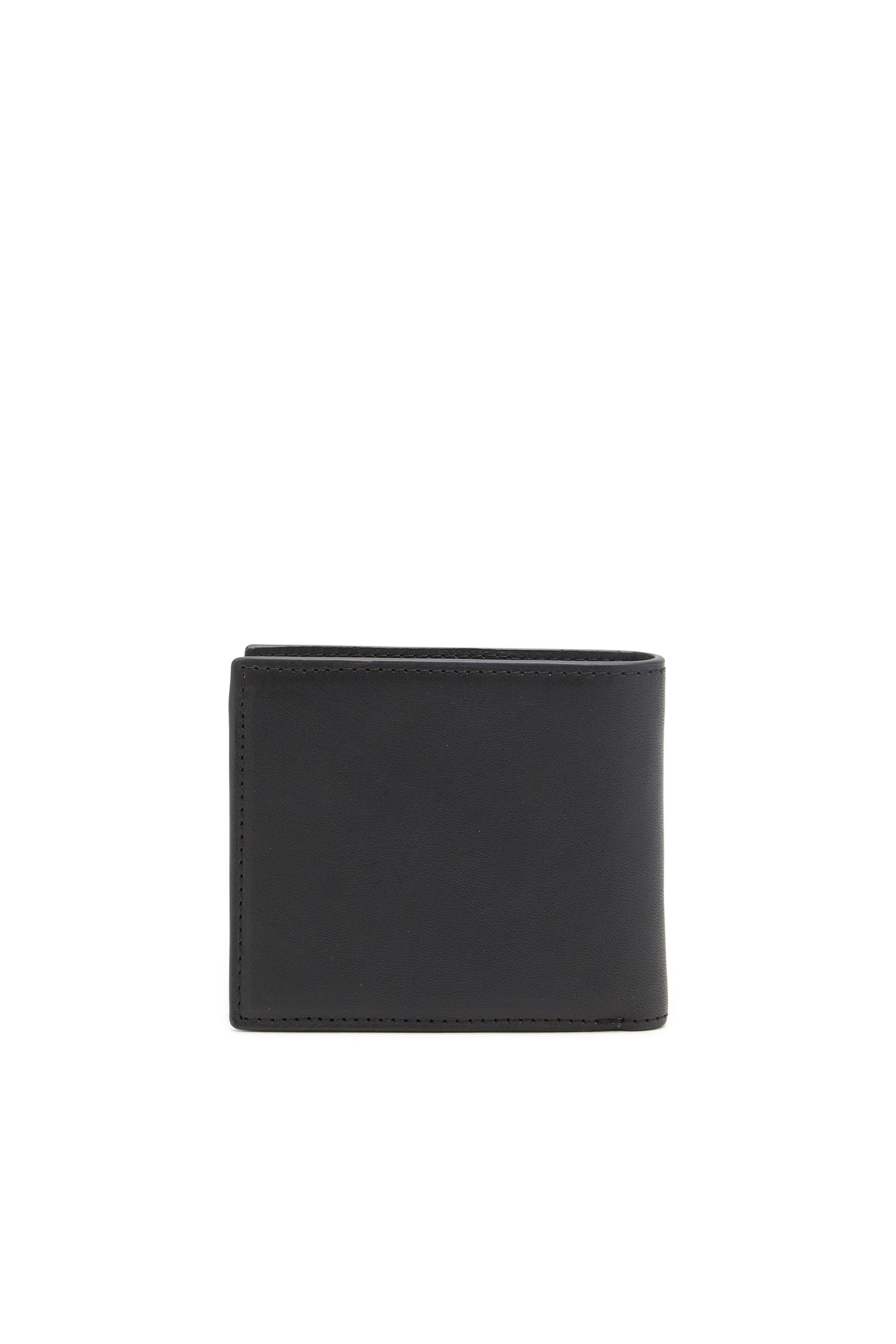 Diesel - DSL 3D BI-FOLD COIN S, Man Leather bi-fold wallet with embossed logo in Black - Image 2