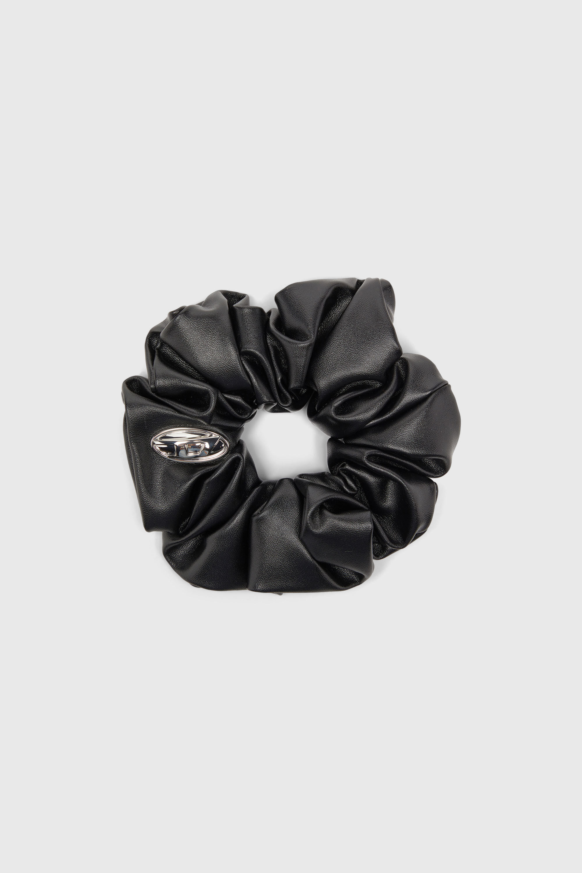 Diesel - BANGLE SCRUNCHIE, Woman's Metal logo scrunchie in Black - 1