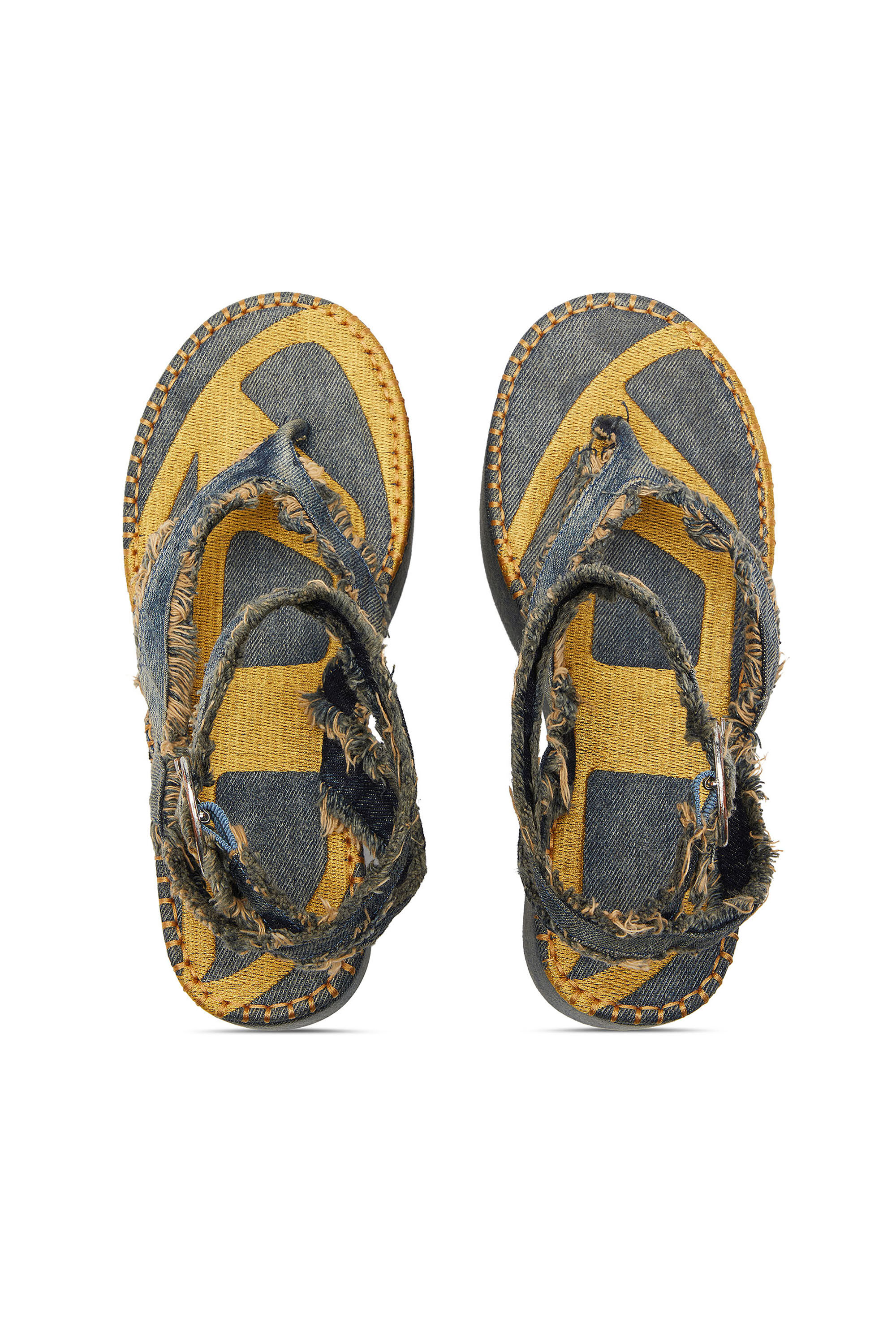 Diesel - SA-NIKOLA SANDAL, Woman's Sa-Nikola - Sandal in denim with frayed details in Blue/Grey - 4