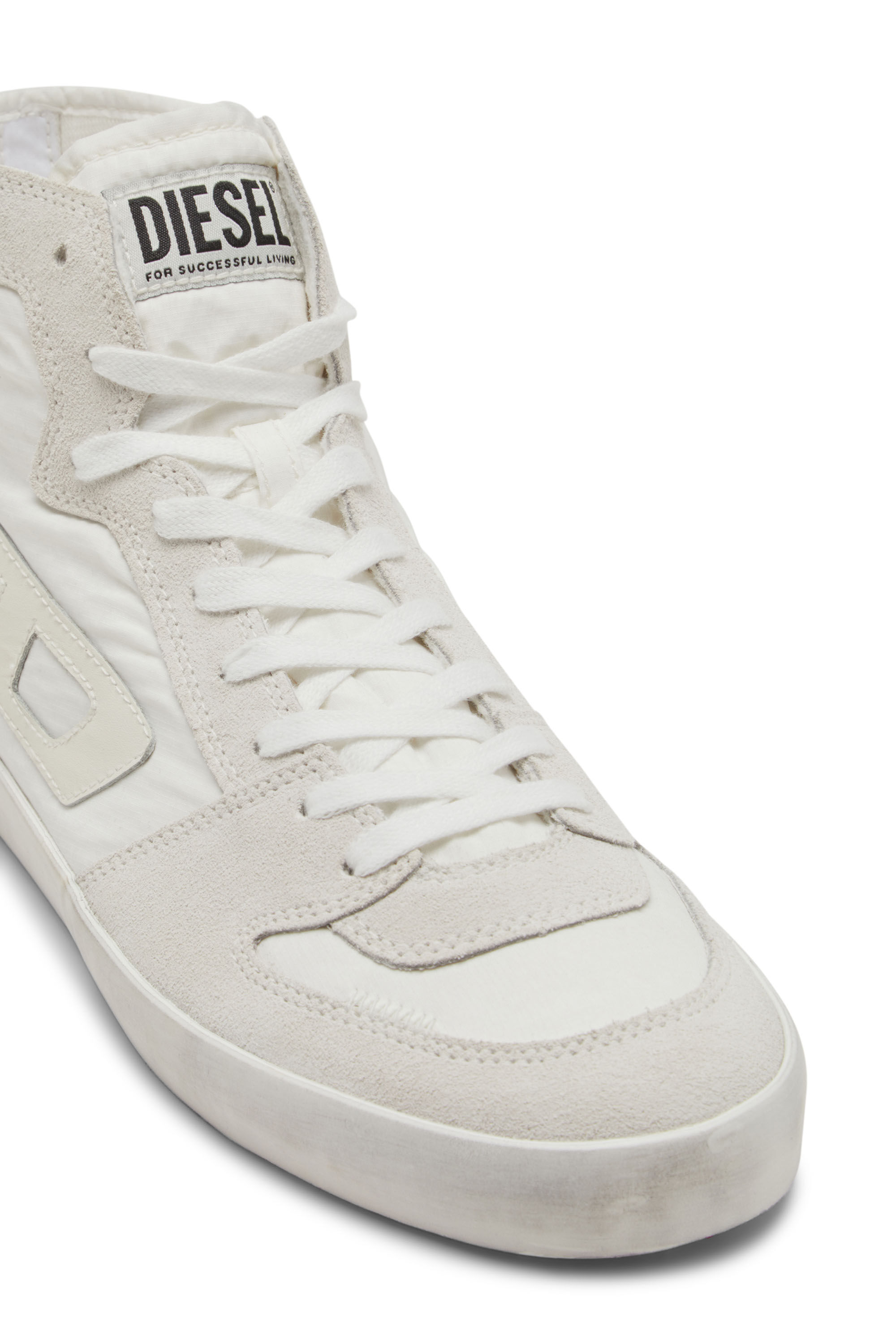Diesel - S-LEROJI D-1 MID, Man's S-Leroji D-Padded-ripstop and suede high-top sneakers in White - 5