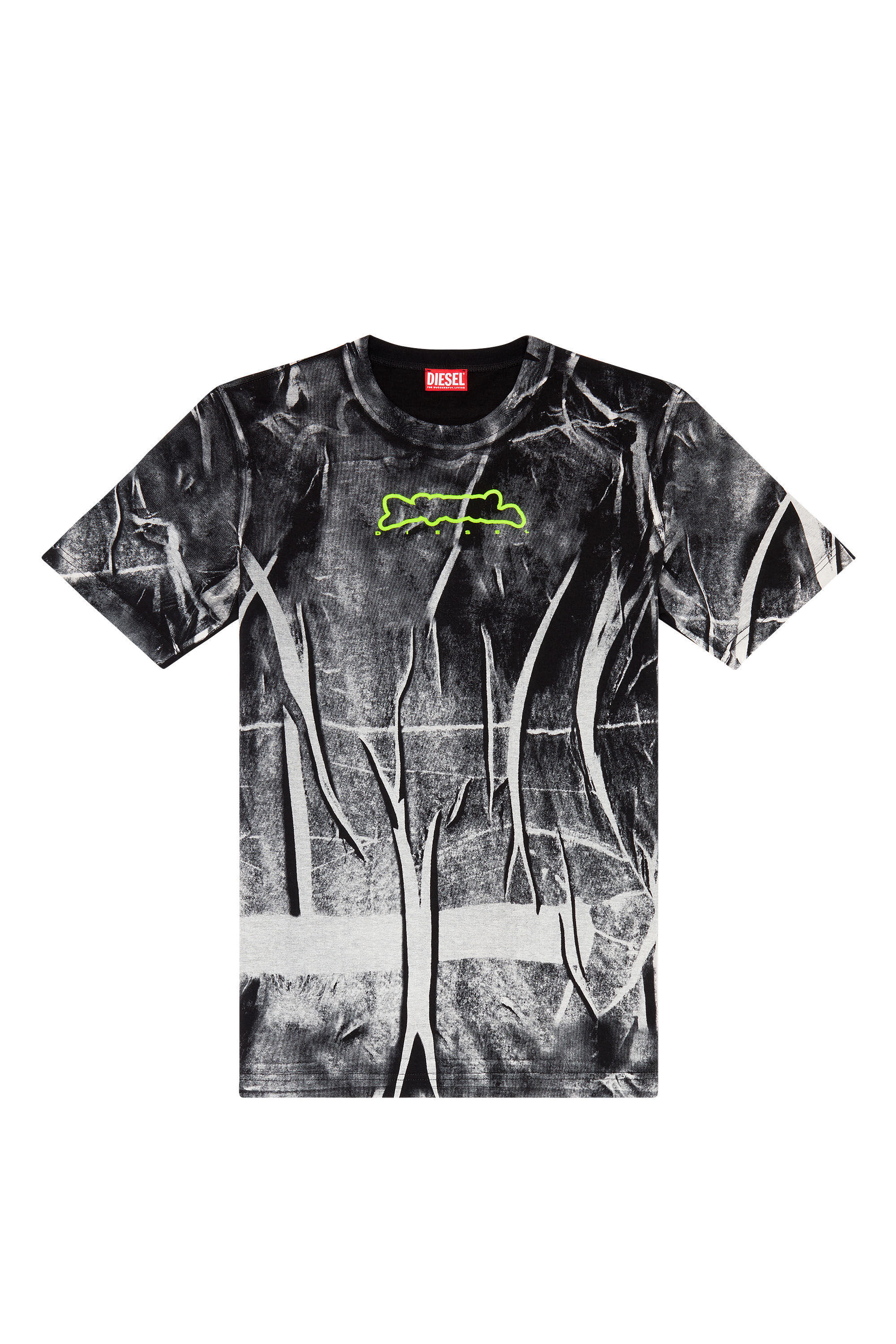 Diesel - T-JUST-N3, Man T-shirt with crease-effect print in Multicolor - Image 4