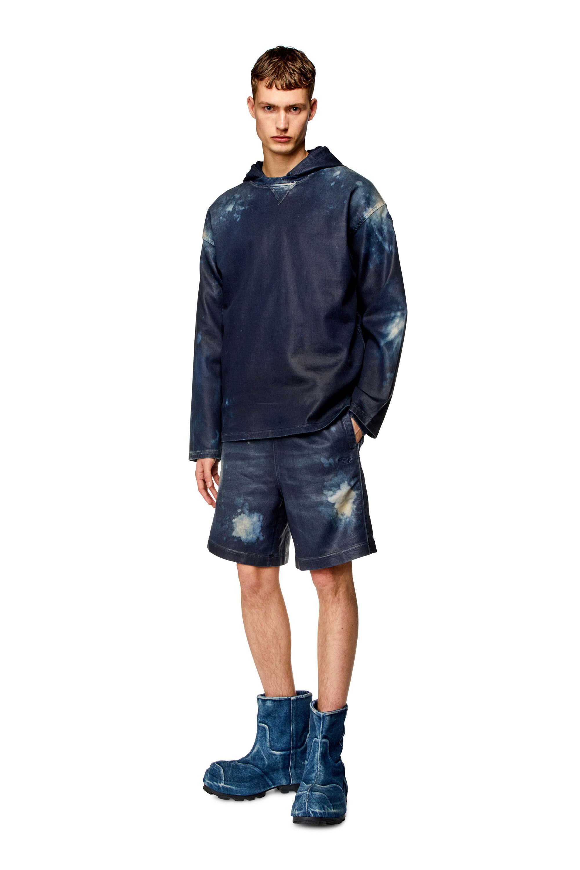Diesel - D-BOXY-S TRACK, Man Shorts in coated Track Denim in Blue - Image 4