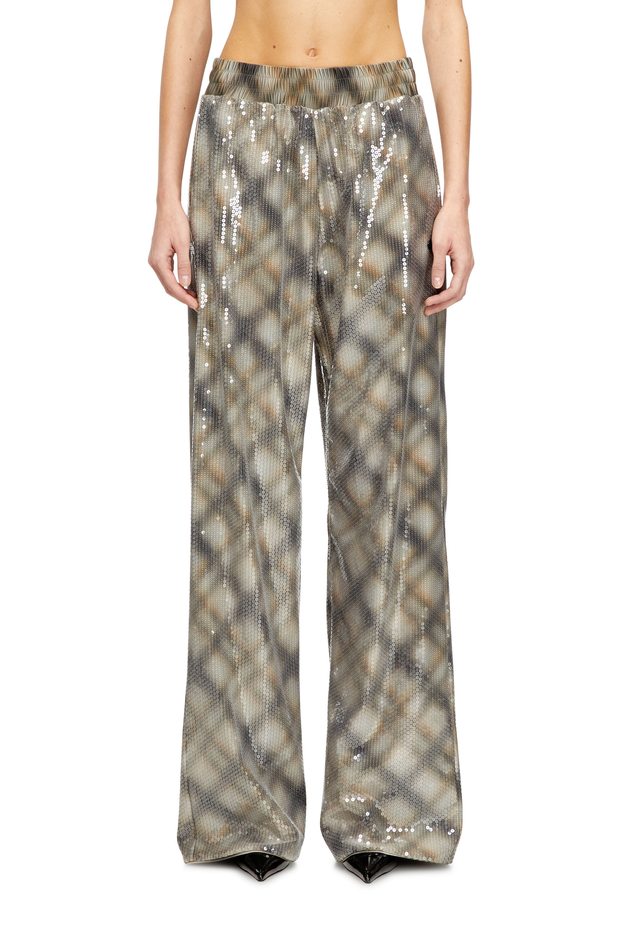 Diesel - P-ERQUEEN, Woman's Sequined pants in with plaid design in null - 2