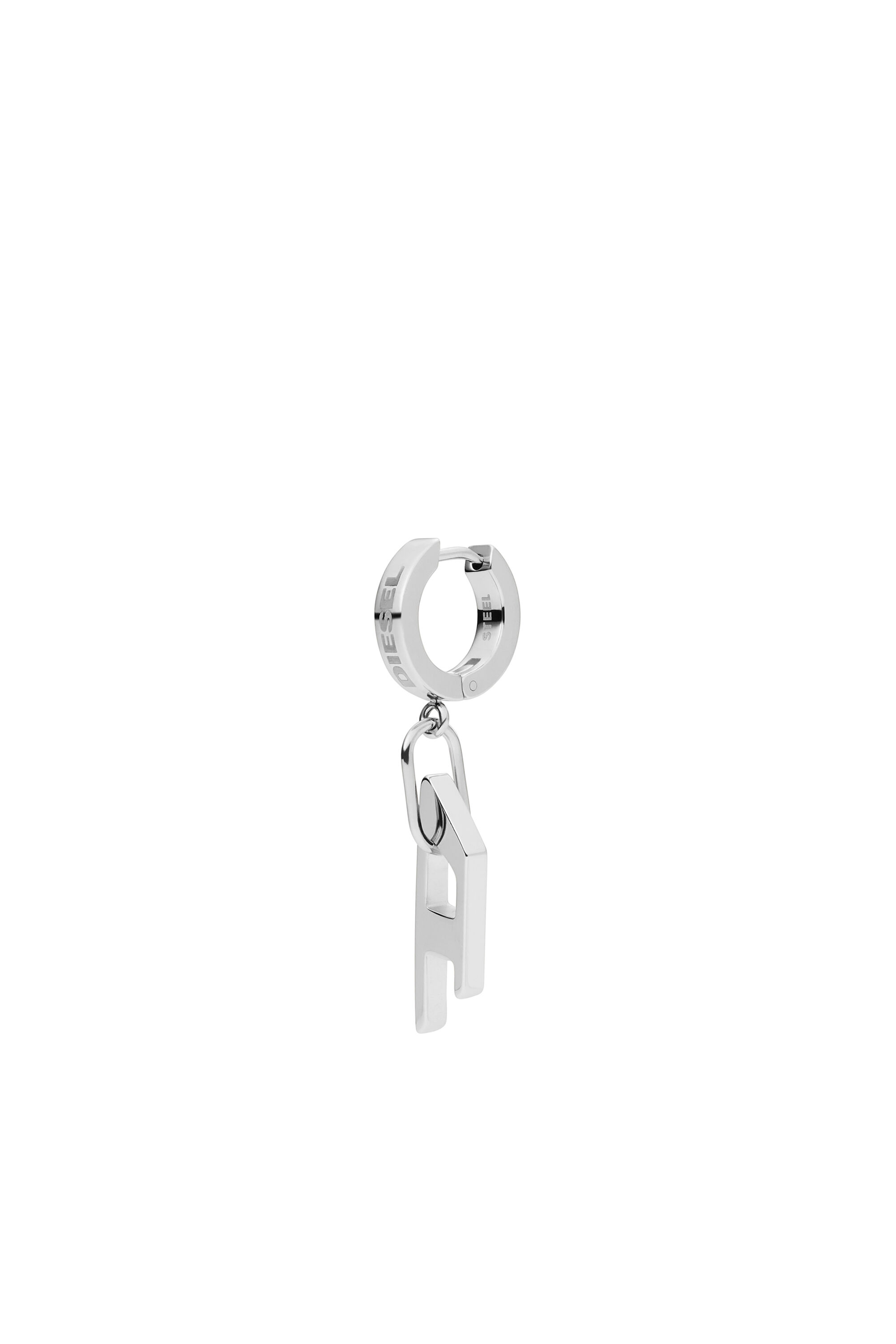 Diesel - DX1336, Unisex's Stainless steel single hoop earring in Silver - 1