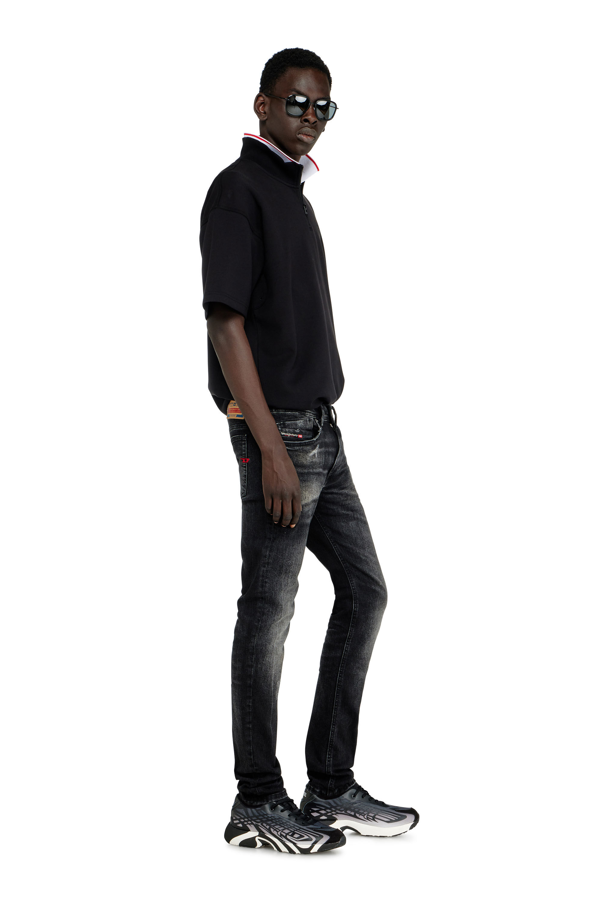 Diesel - Man's Skinny Jeans 1979 Sleenker 0DBDP, Black/Dark grey - 2