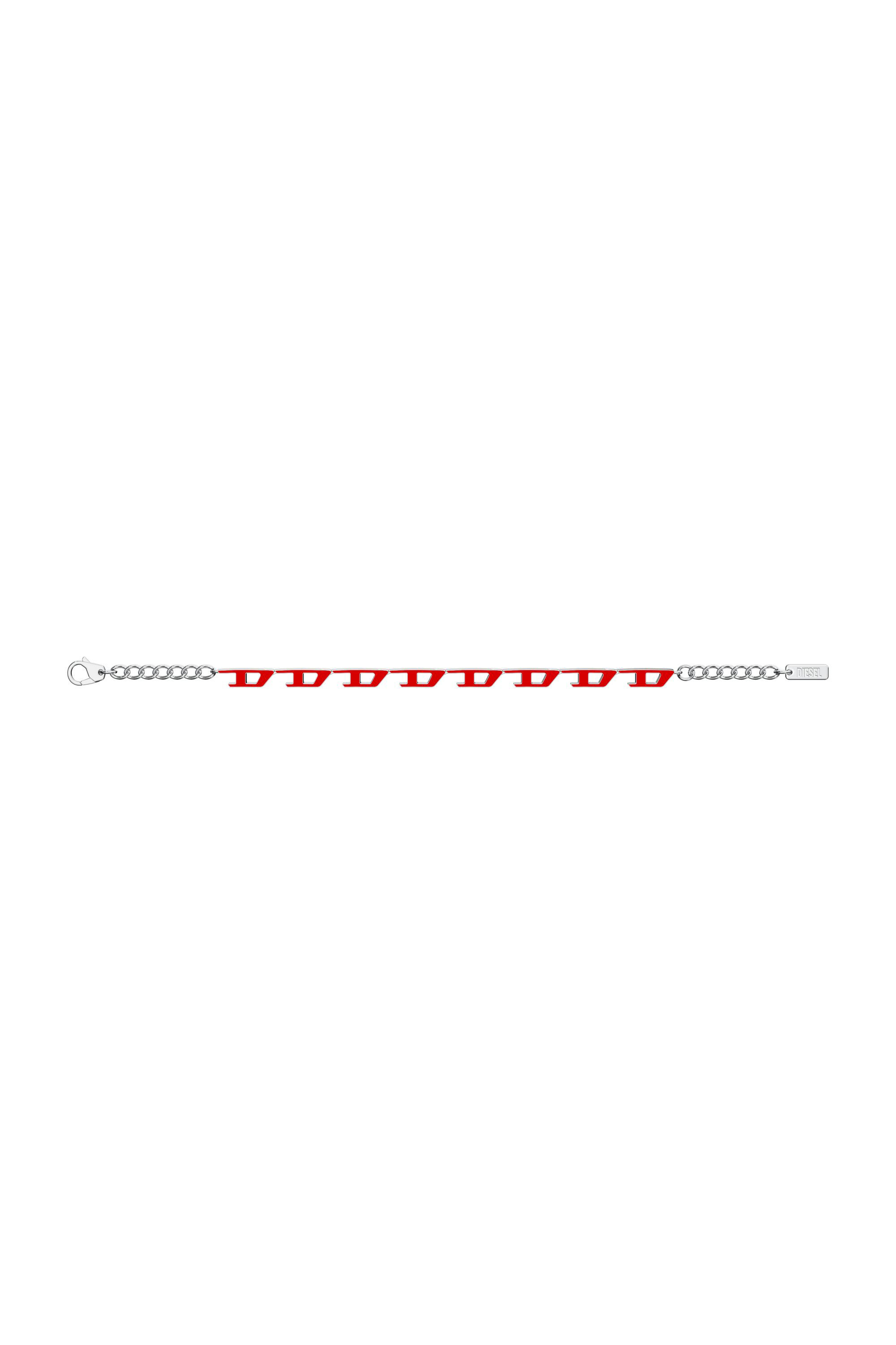 Diesel - DX1690040 JEWELLERY, Unisex's Stainless steel bracelet in Silver/Red - 4