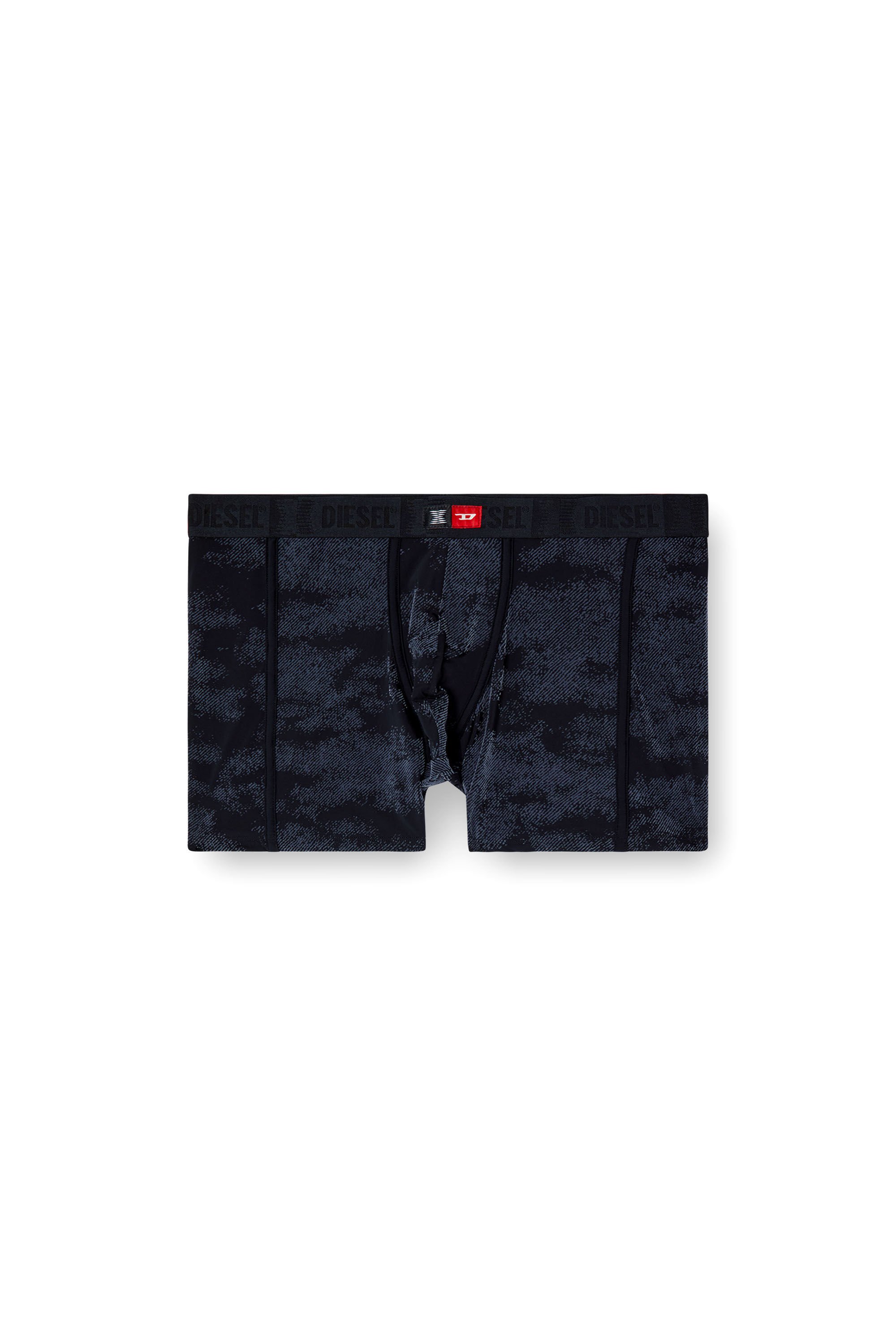 Diesel - FLOCKED-BOXER-BRIEFS, Man's Flocked microfibre boxer briefs in Black - 2