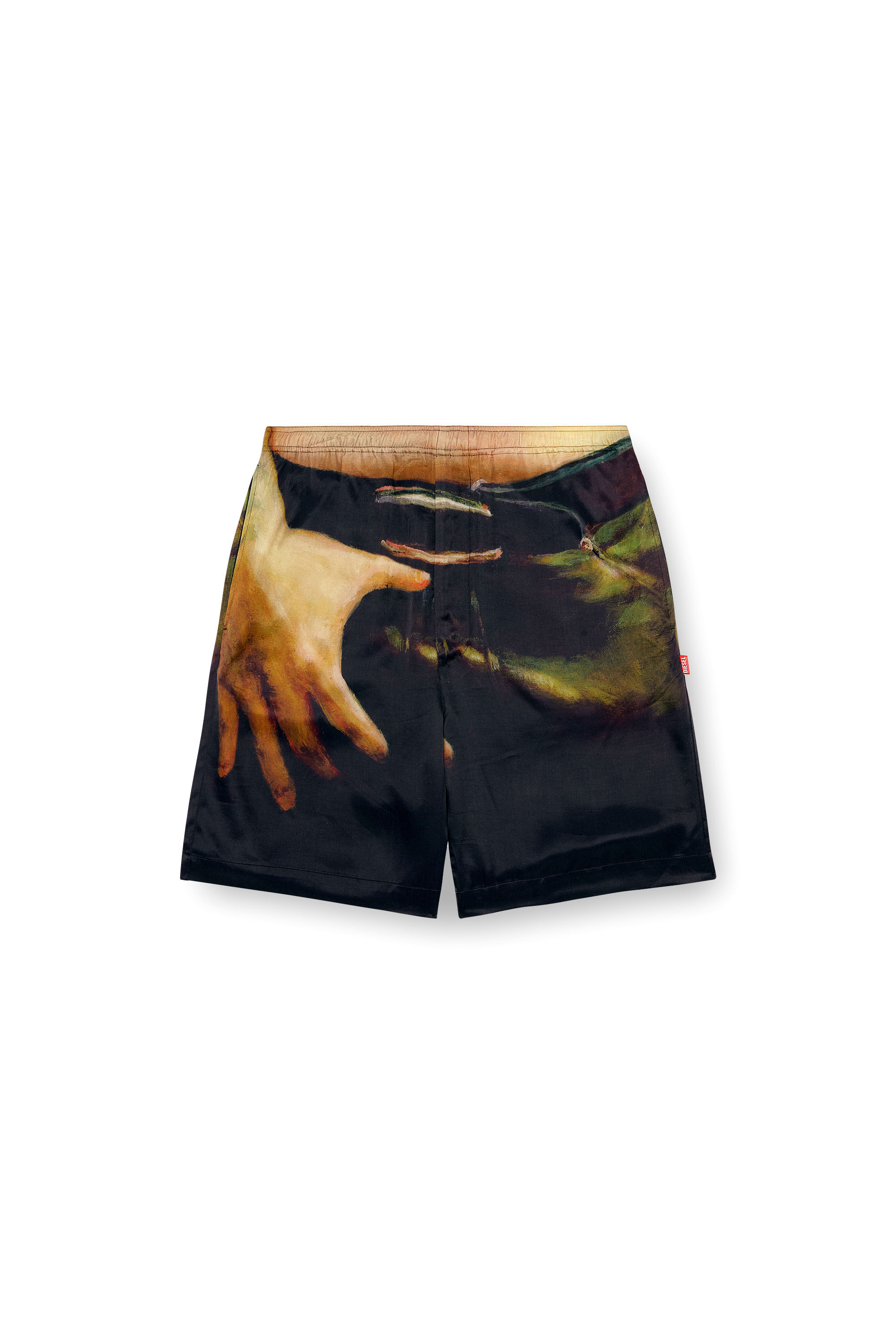 Diesel - PR-P-TOLL-SHO-SS, Unisex Viscose shorts with all-over print in Black - Image 2