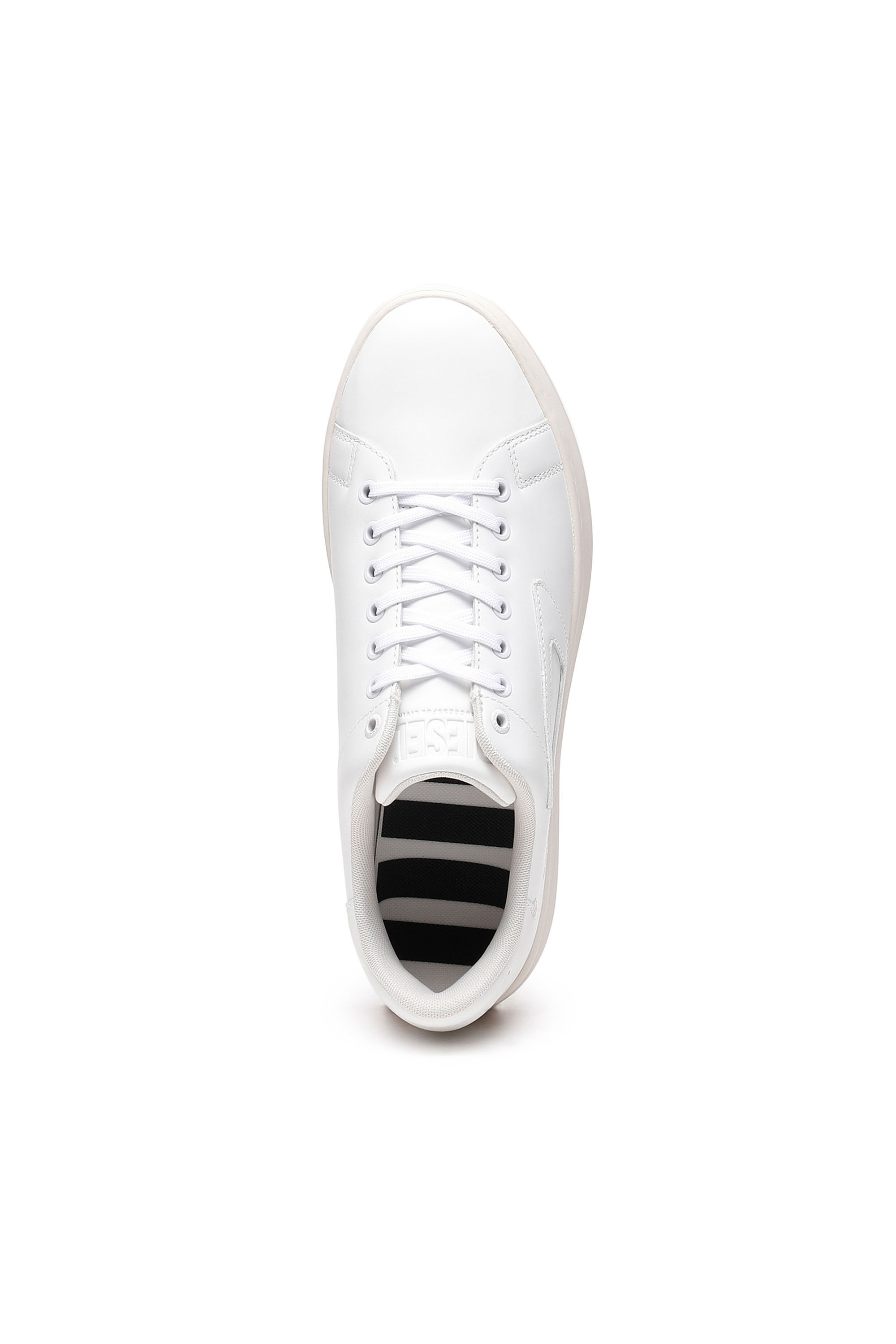 Diesel - S-ATHENE LOW, Man S-Athene Low-Low-top leather sneakers with D patch in White - Image 5