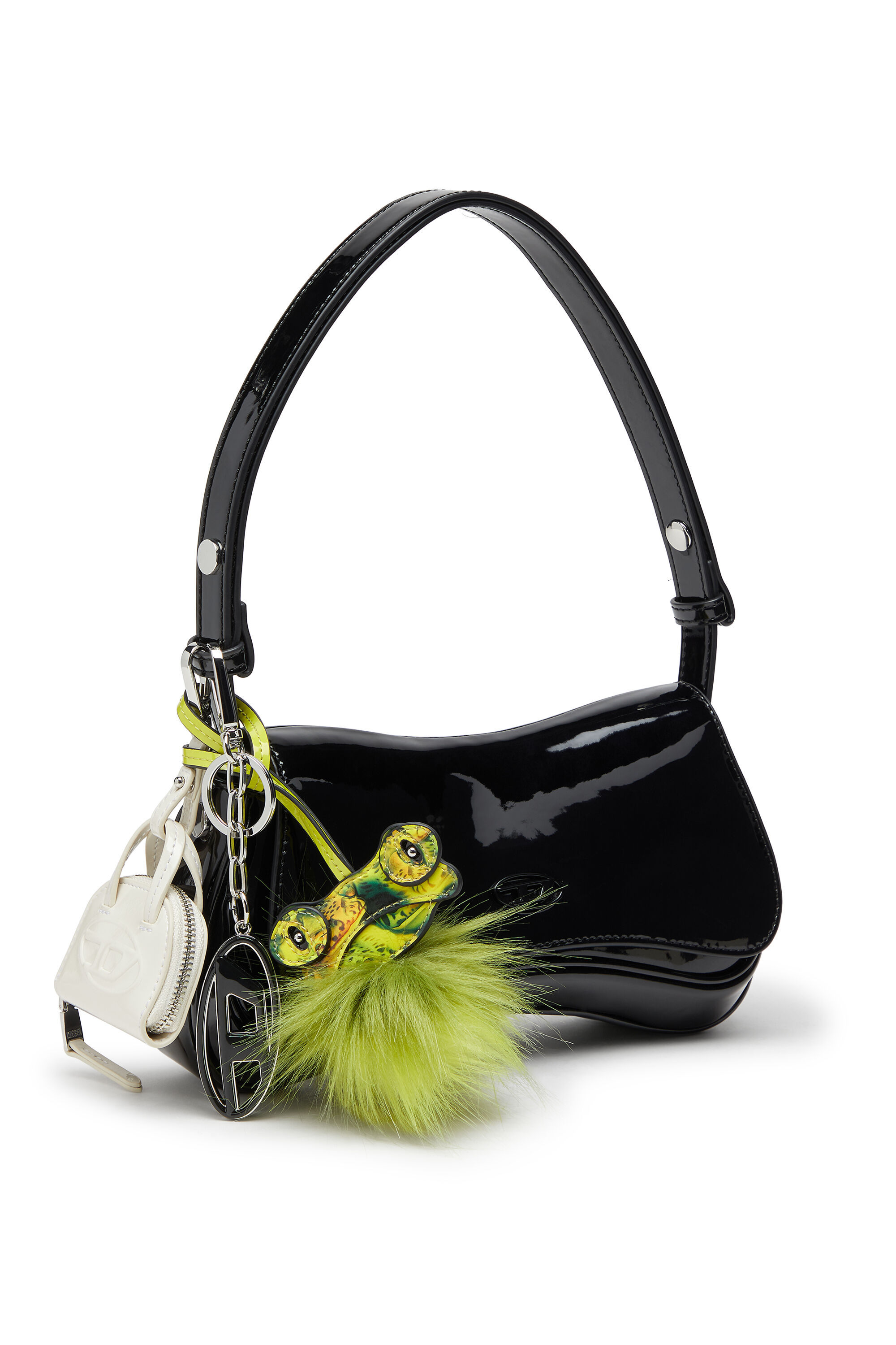Diesel - 1DR DOME CHARMS, Woman's Bag charm in glossy, crinkled naplak in White - 3
