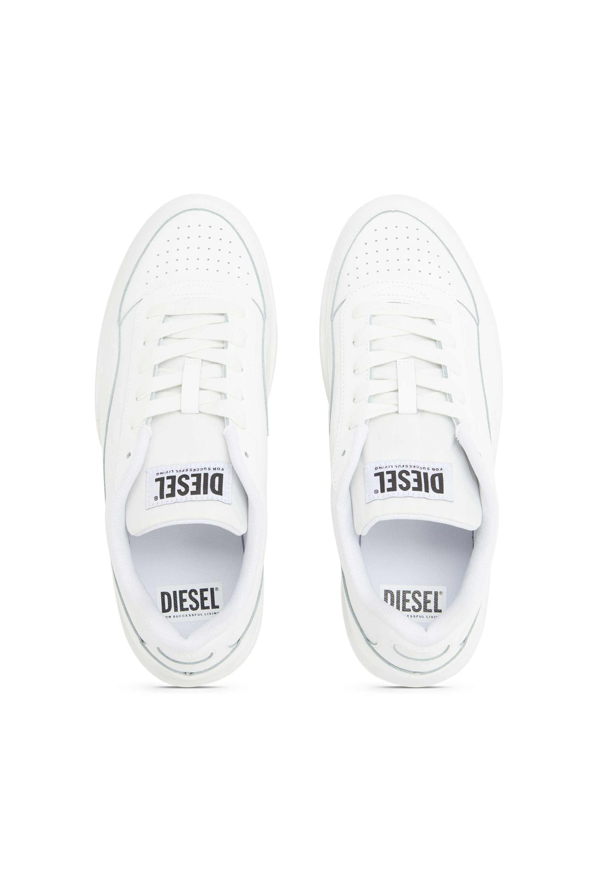 Diesel - S-TRACKER-D LOW, Man's S-Tracker-D-Silicone-dipped leather sneakers in White - 4