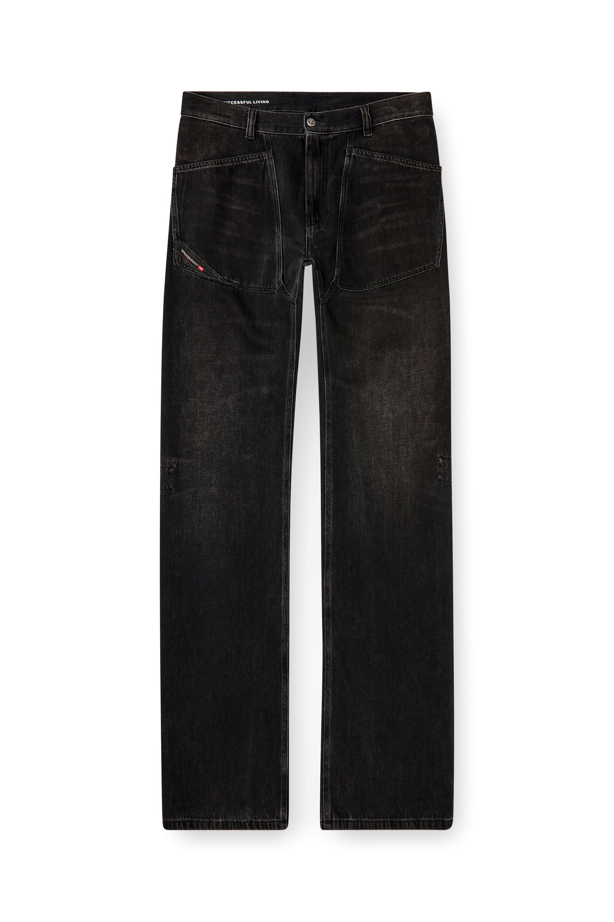 Men's Relaxed Jeans | Black/Dark grey | Diesel D-Zeta