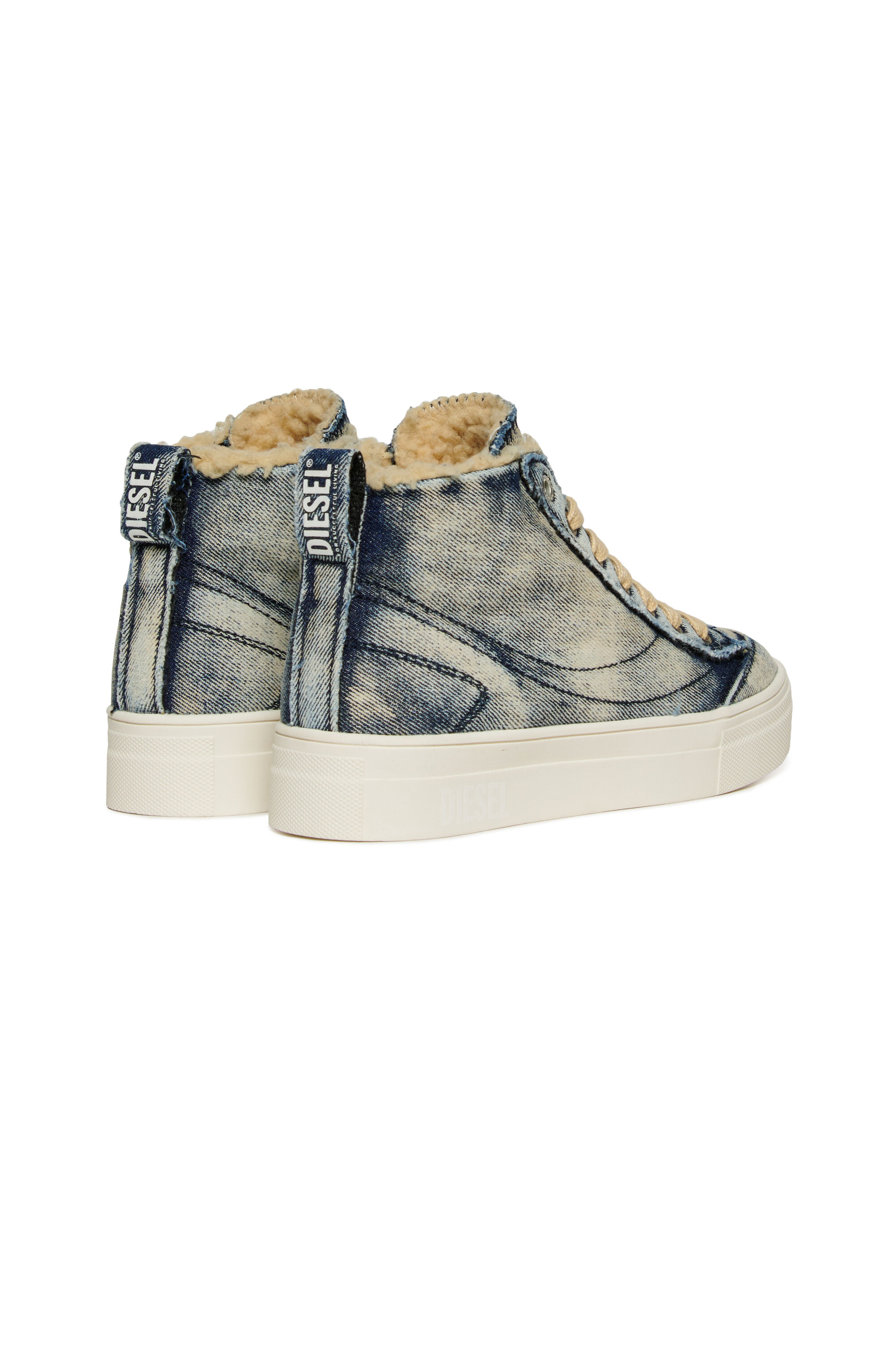 Diesel - S-VANEELA MC, Unisex's S-VANEELA MC cotton sneakers with logo in Blue Jeans - 3