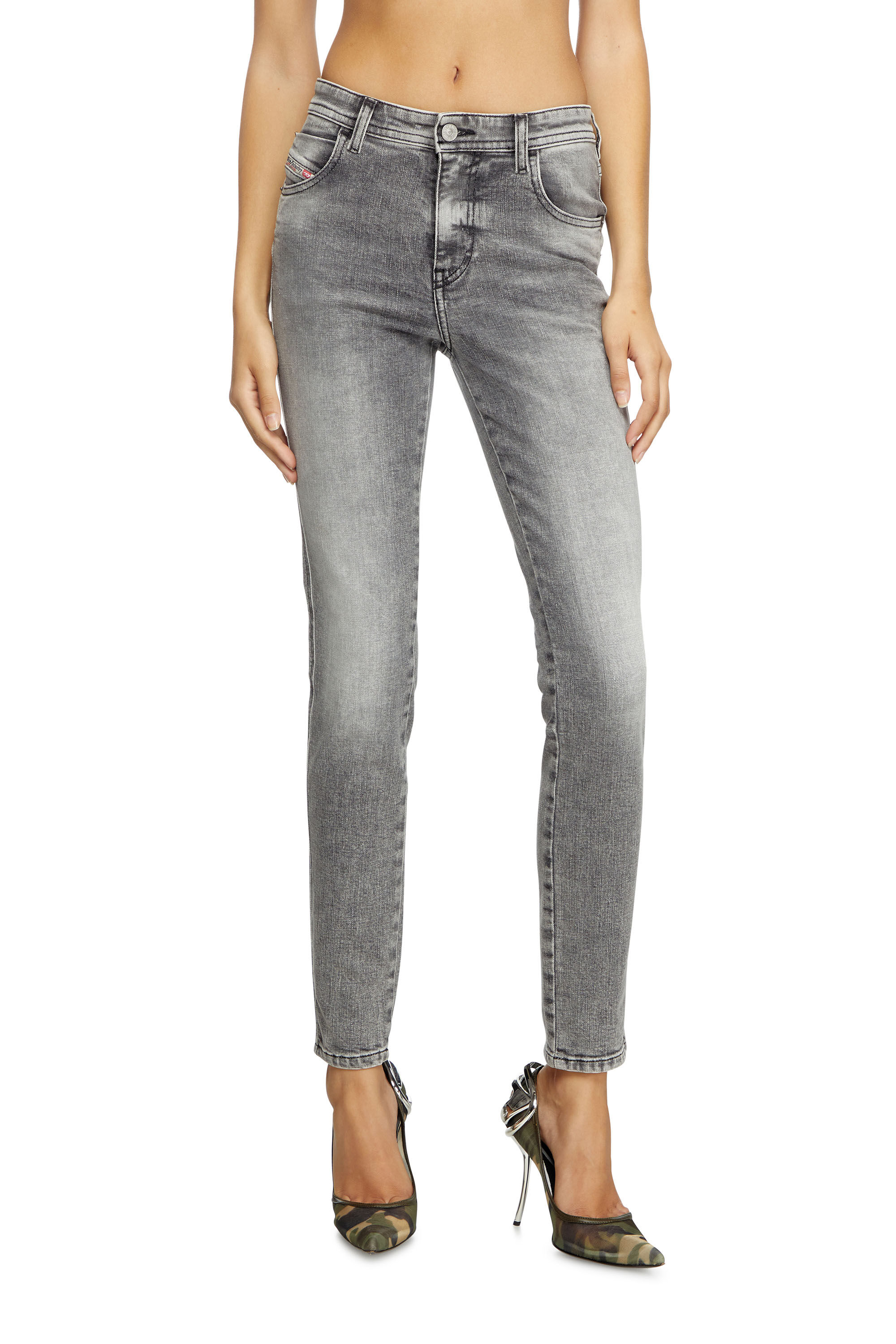 Diesel - Woman's Skinny Jeans 2015 Babhila 09L41, Light Grey - 3