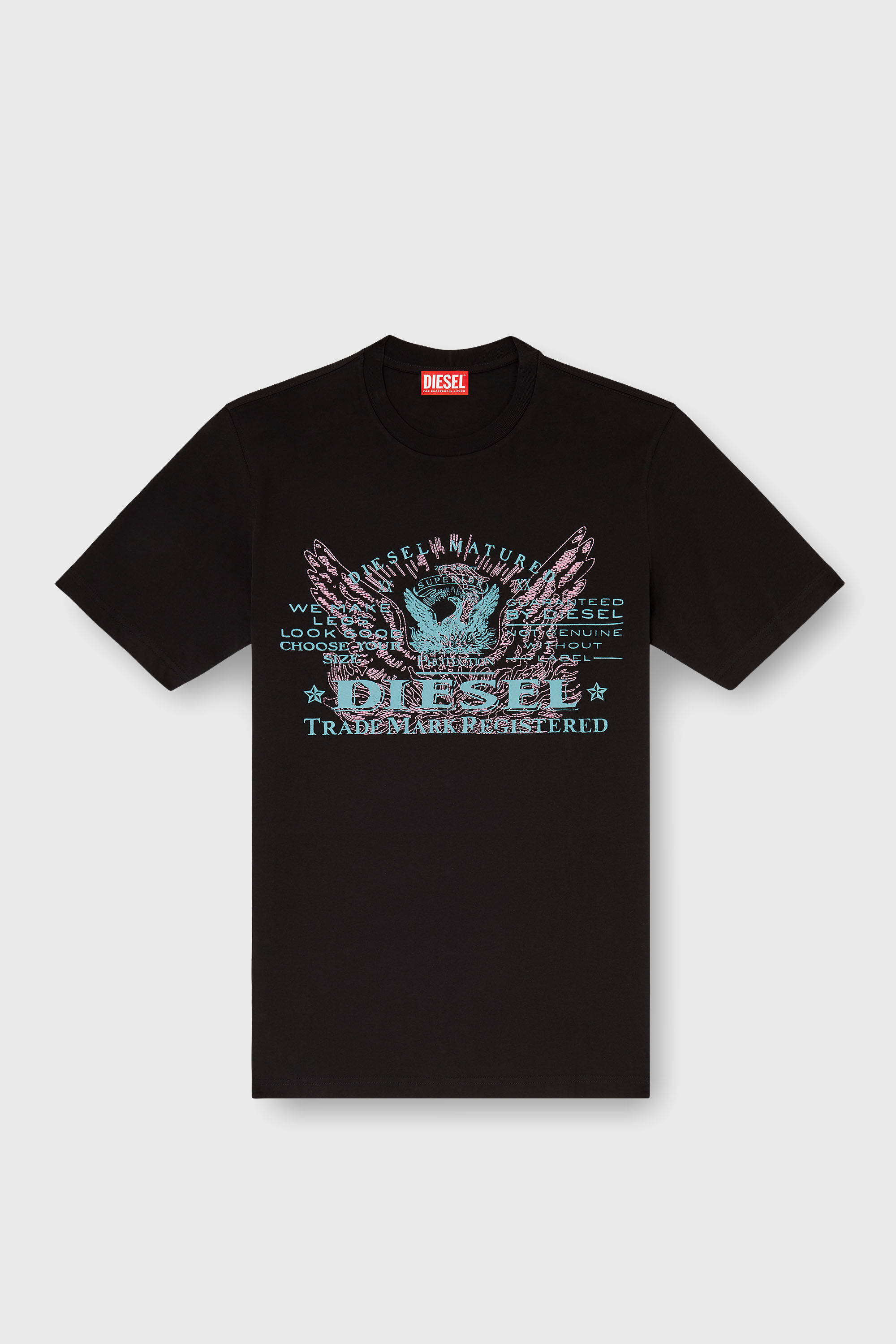 Diesel - T-JUST-FENIX-T92, Man's Cotton T-shirt with graphic print in Black - 2