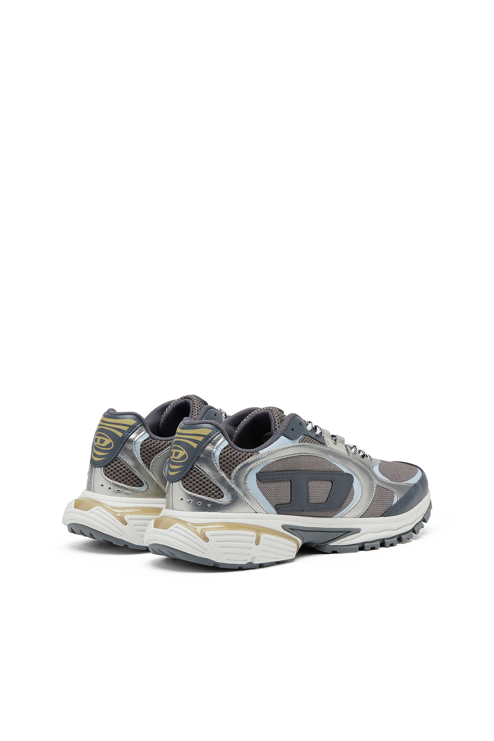 Diesel - S-PRO-V-DENSE LOW, Man's S-Pro-V-Dense-Metallic sneakers in mesh and PU in Grey/Blue - 3