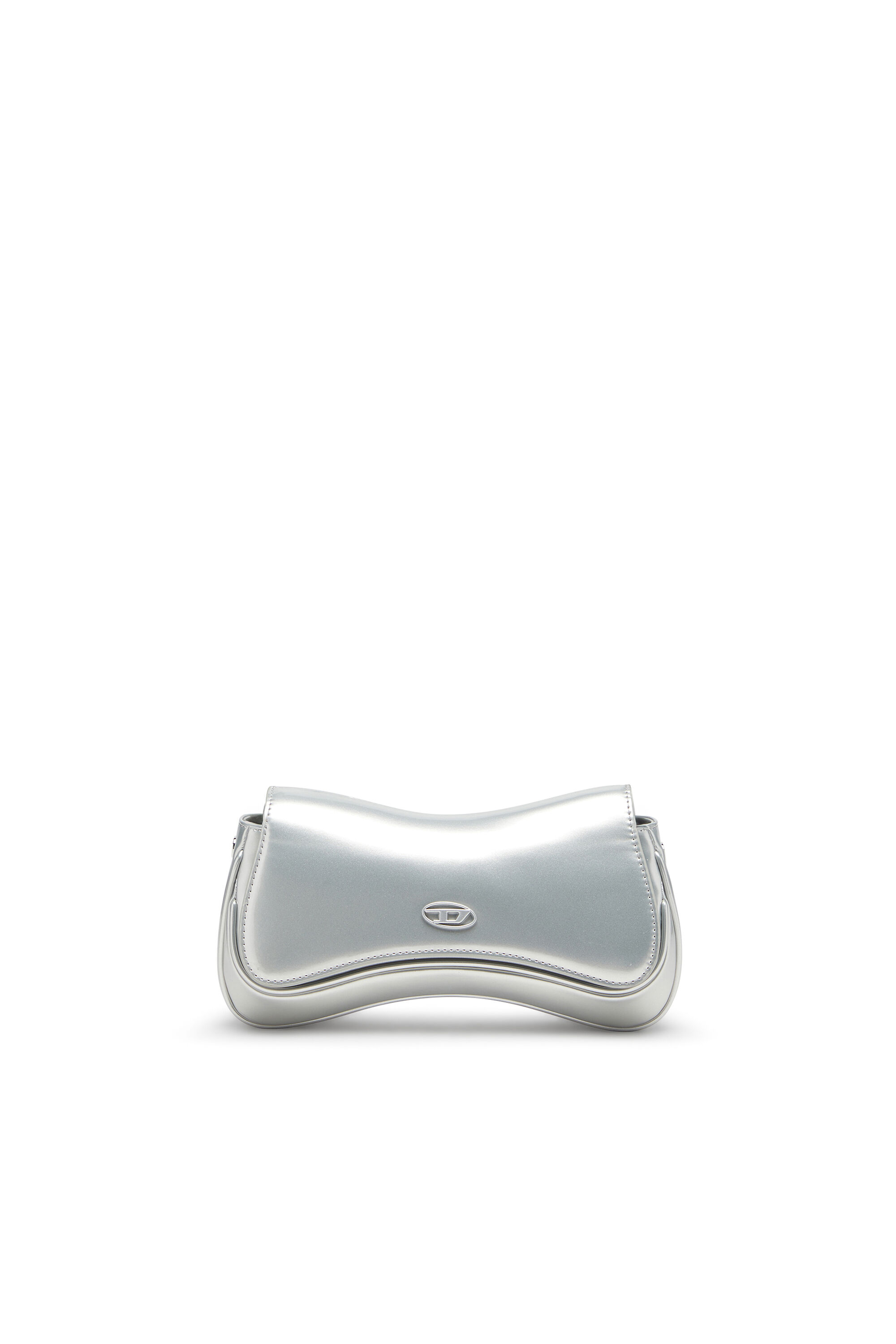 Diesel - PLAY CLUTCH, Woman's Play-Clutch in metallic PU in Silver - 1