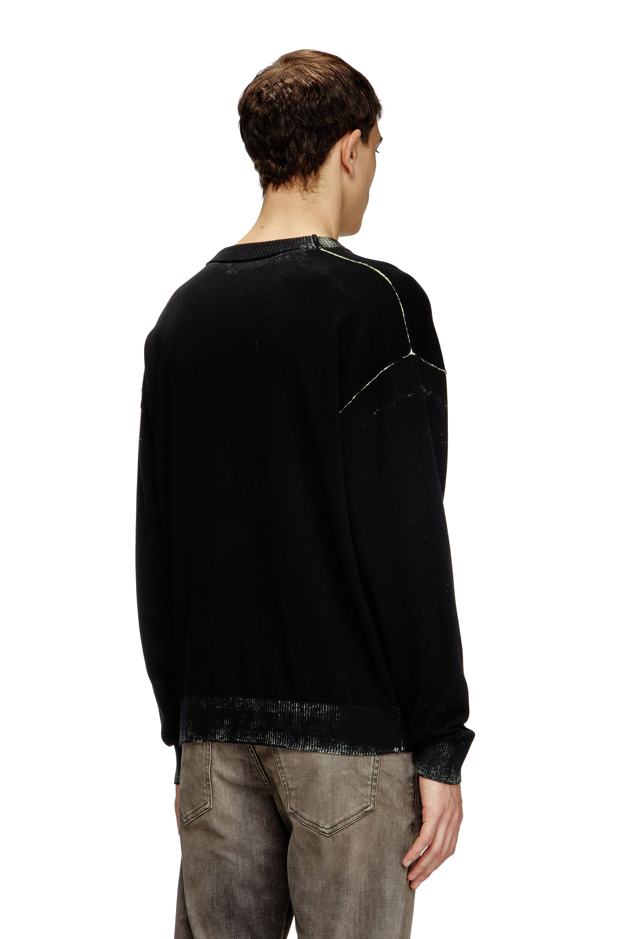 Diesel - K-BELEZ, Man's Reverse-print logo jumper in Black - 4