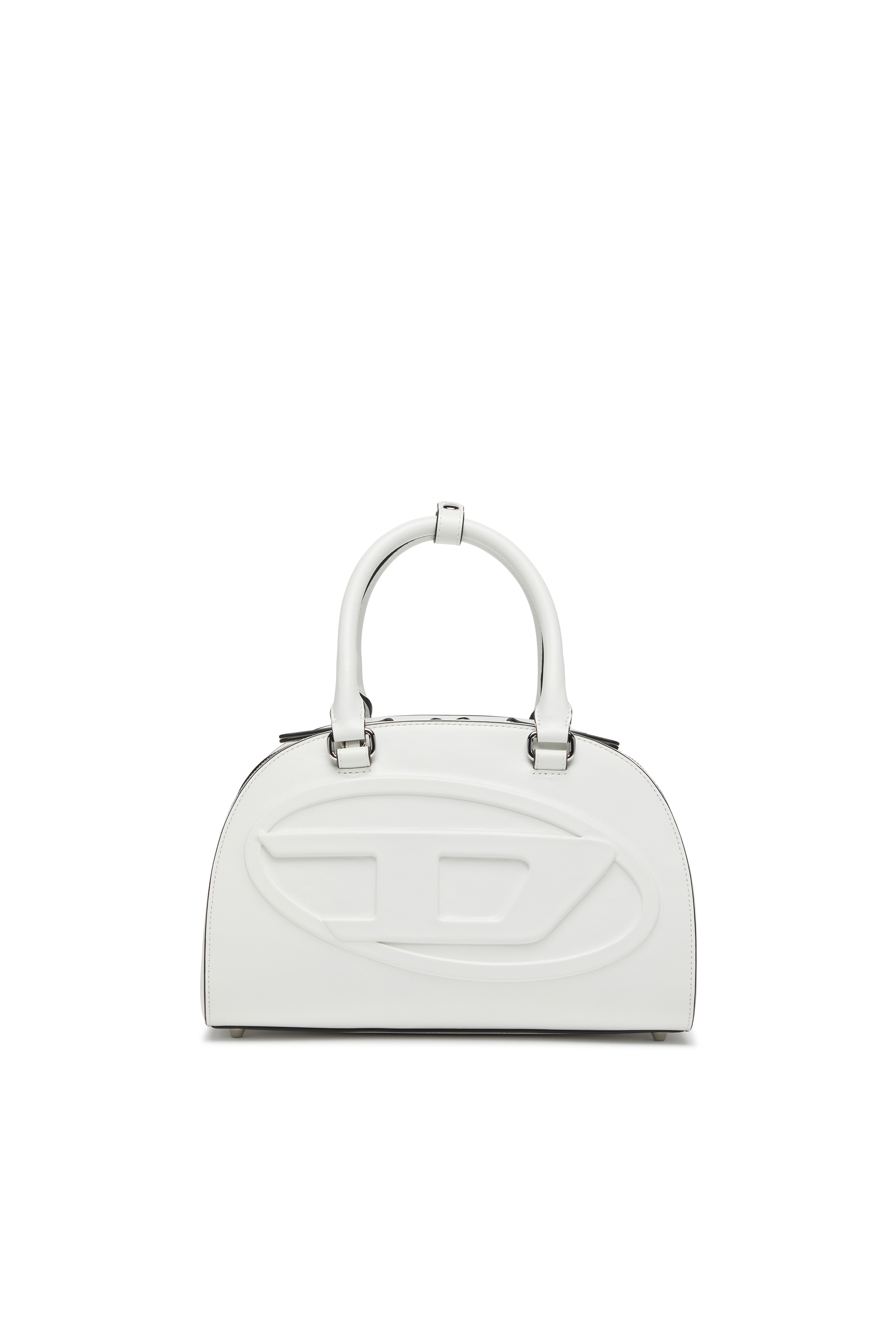 Diesel - 1DR DOME TOP HANDLE, Woman's 1DR Dome-Leather bowling bag in White - 1