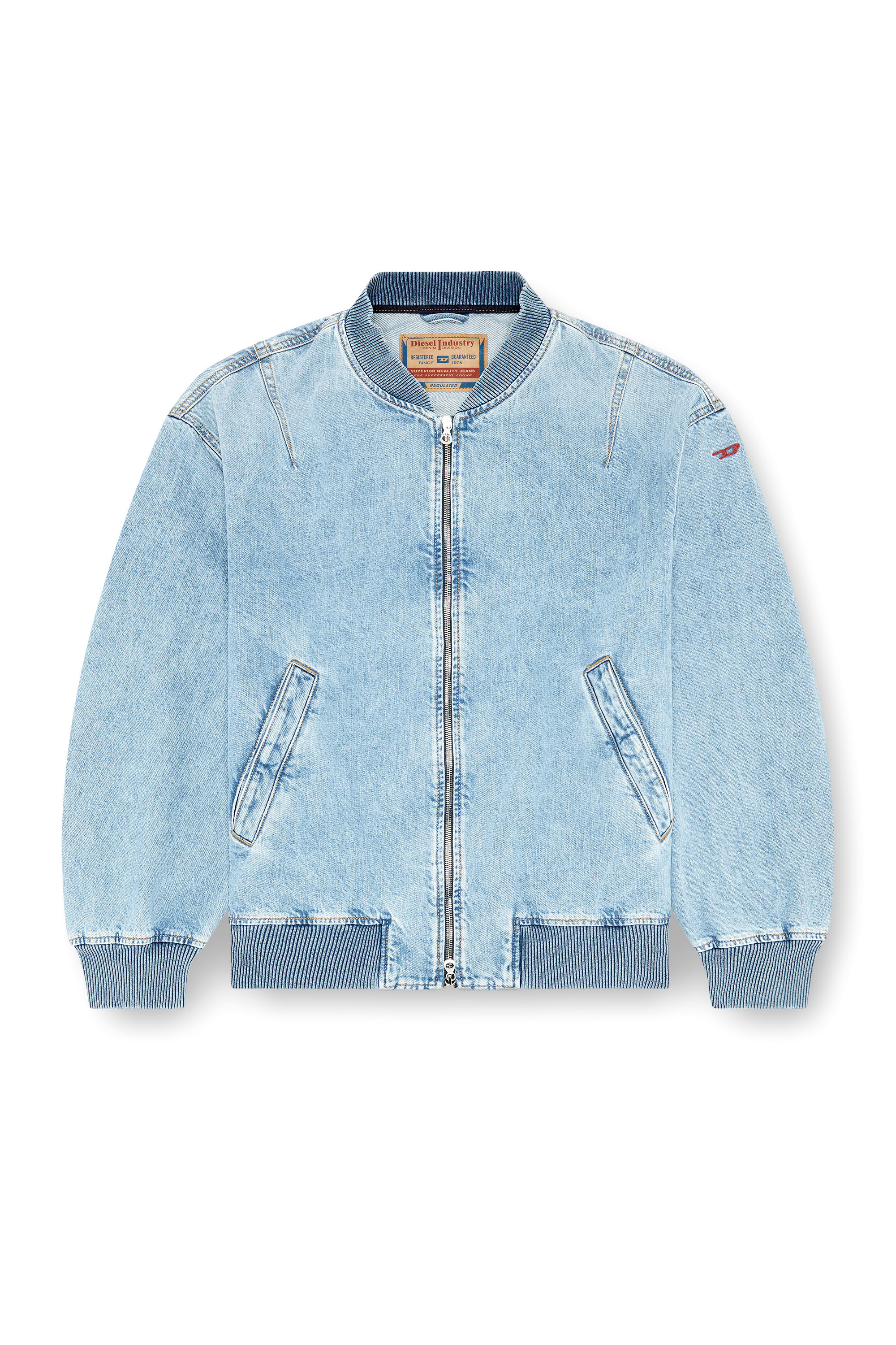 Diesel - D-VINZ, Man's Bomber jacket in denim in Light Blue - 3