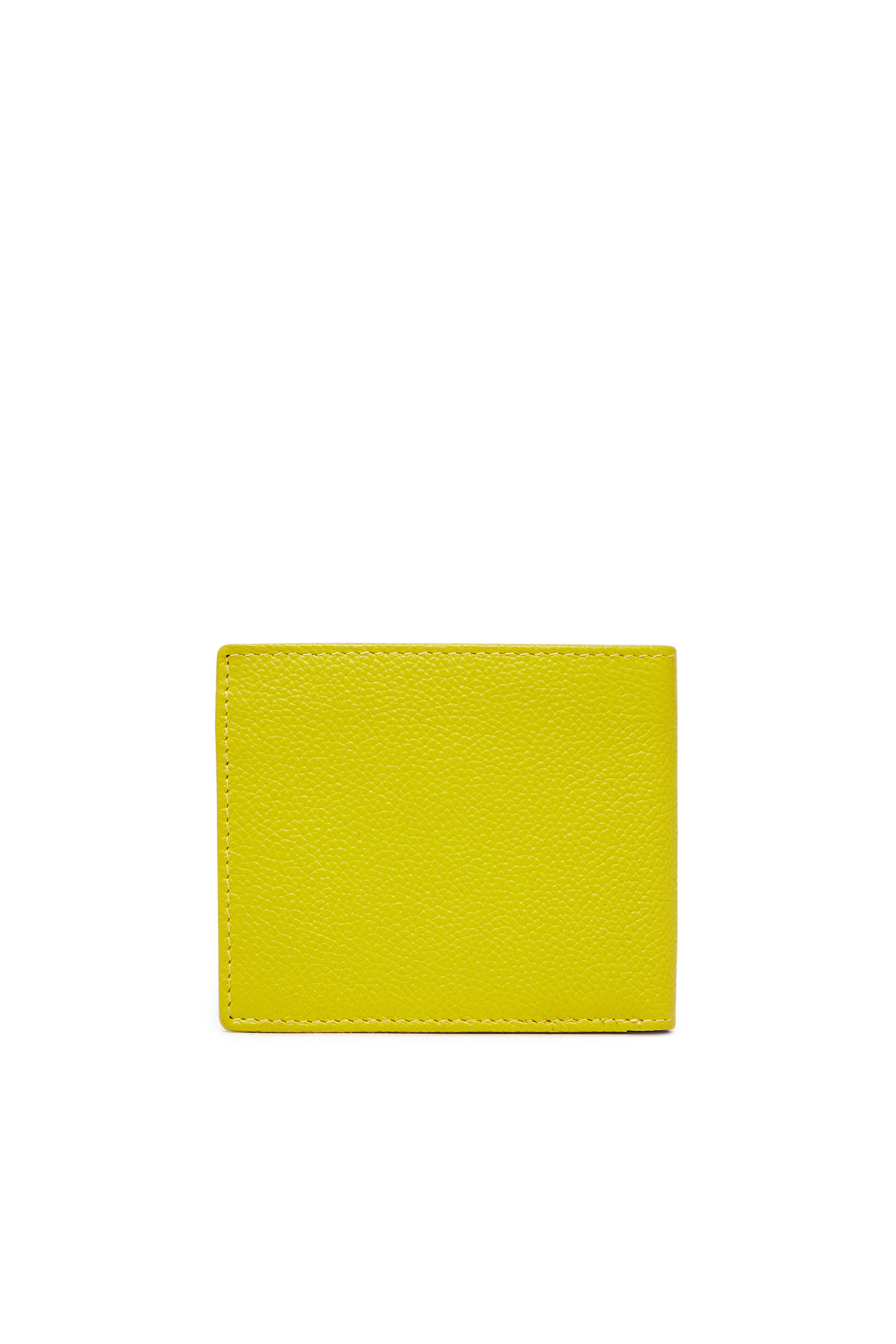 Diesel - BI FOLD COIN S, Man Bi-fold wallet in grainy leather in Yellow - Image 2
