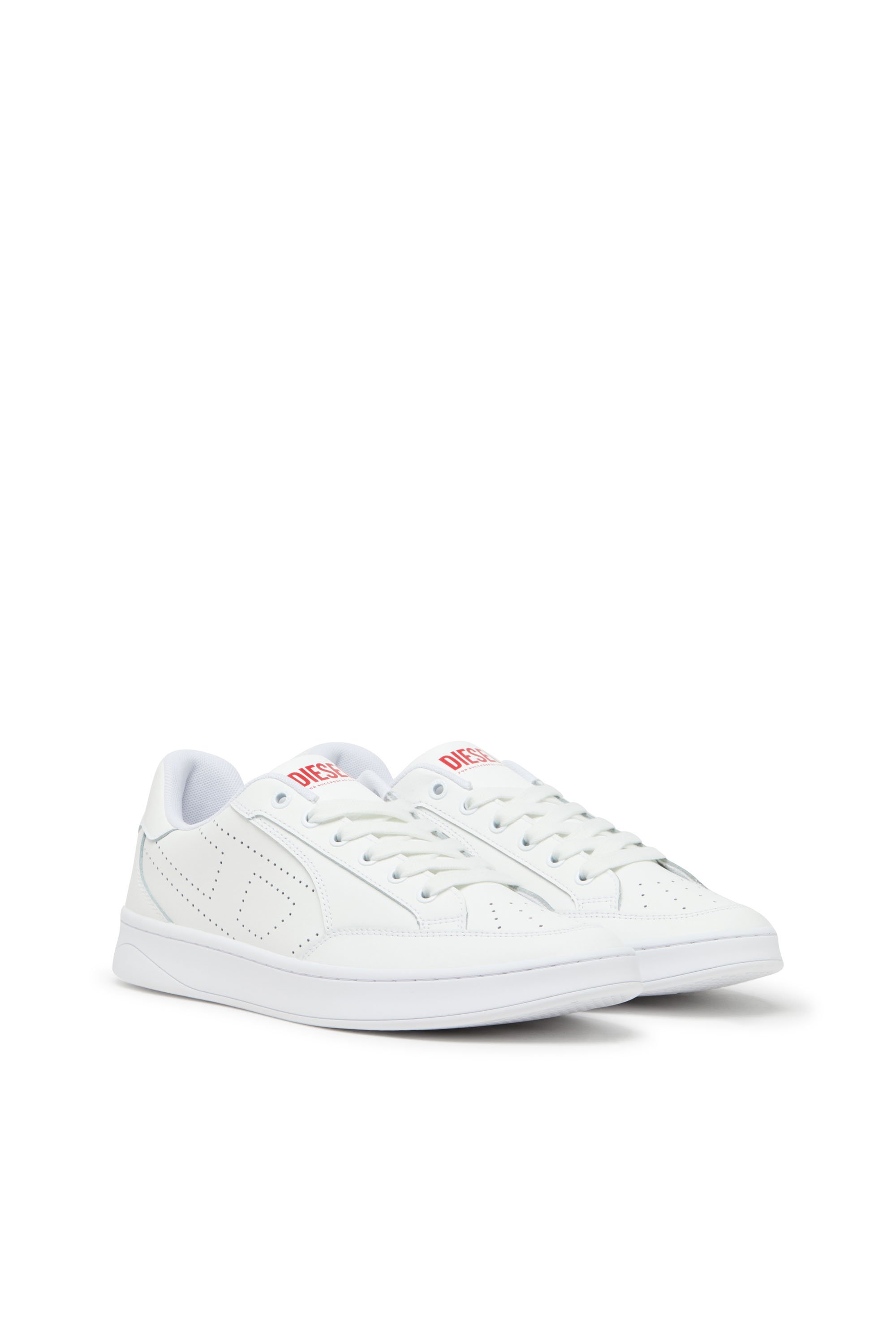 Diesel - S-DAKOTA LOW W, Woman's S-Dakota-Leather sneakers with perforated logo in White - 2