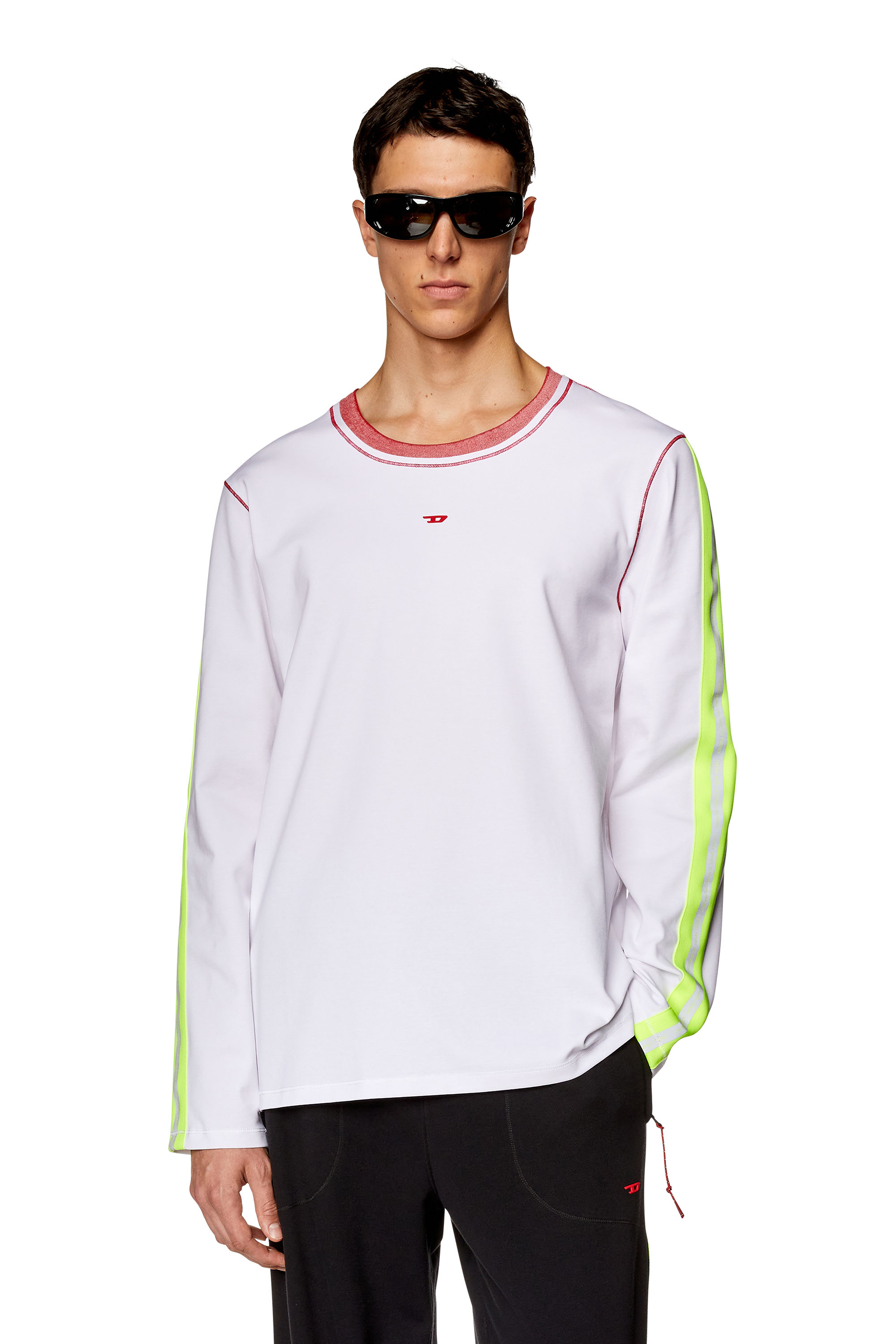 Diesel - AMTEE-JENSEN-HT17, Man Long-sleeve T-shirt with reflective bands in Multicolor - Image 1