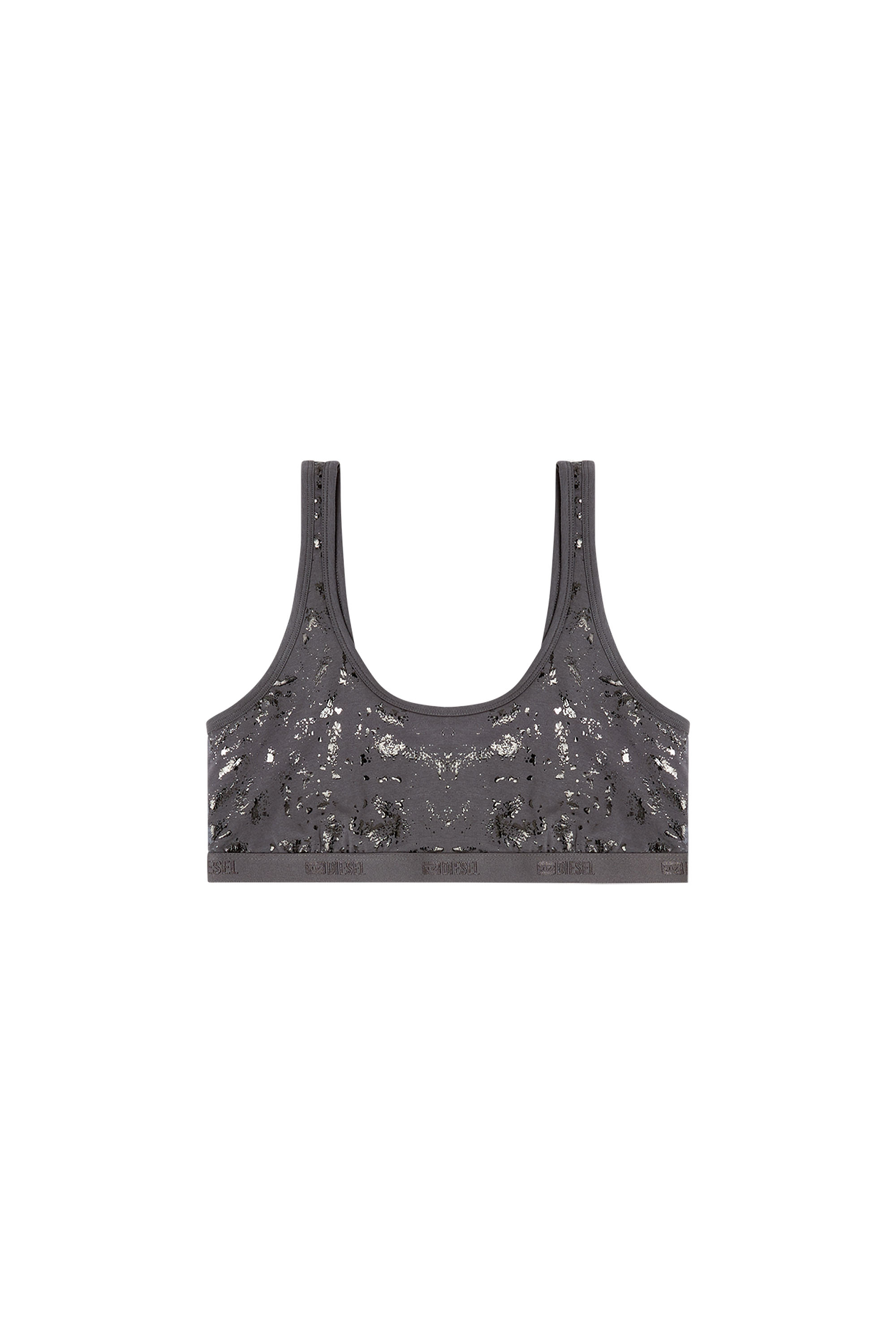 Diesel - ORIBA-GFT, Woman's Stretch-cotton bralette with metallic print in null - 3