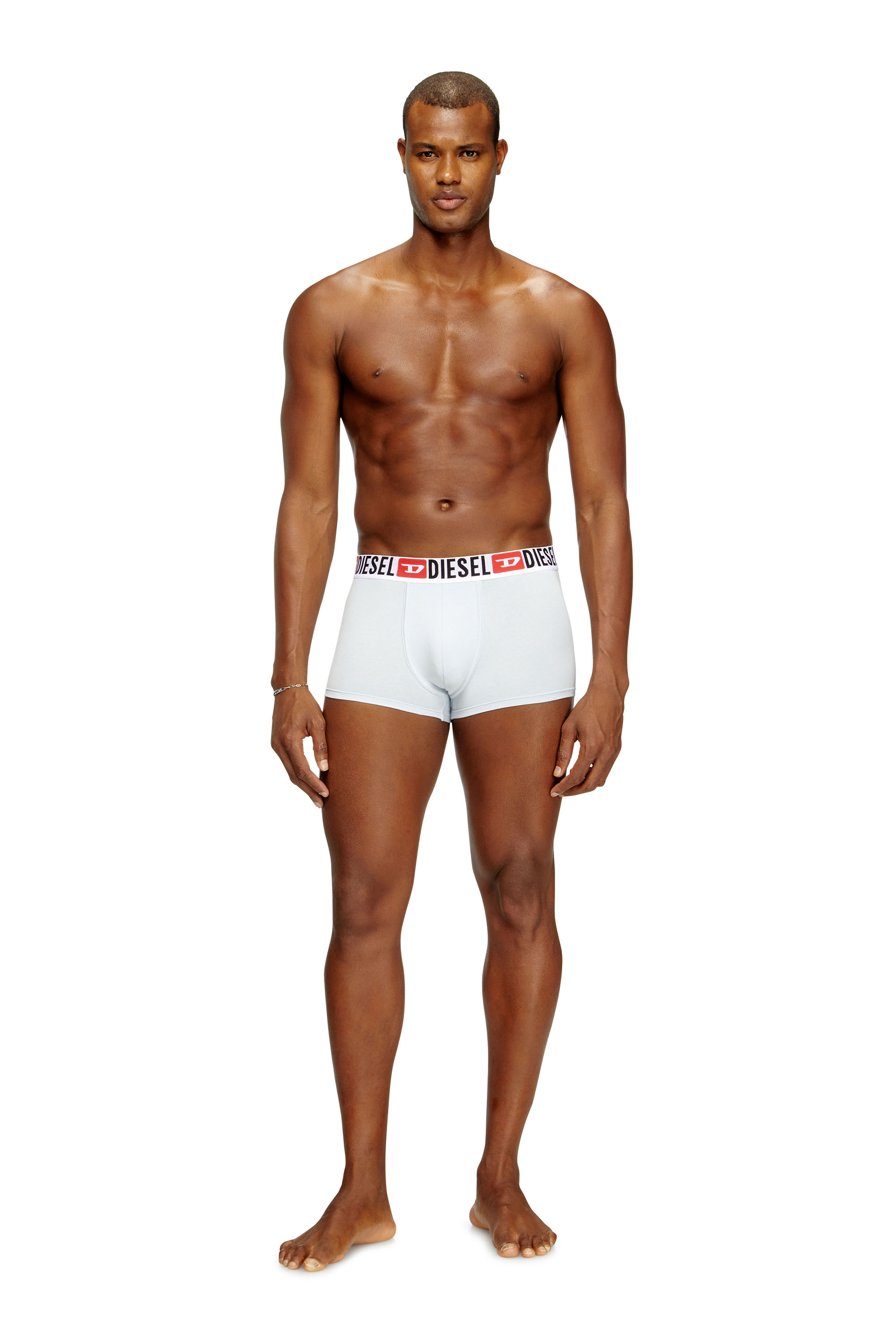 Diesel - UMBX-DAMIENTHREEPACK, Man's Three-pack of all-over logo waist boxers in White - 2