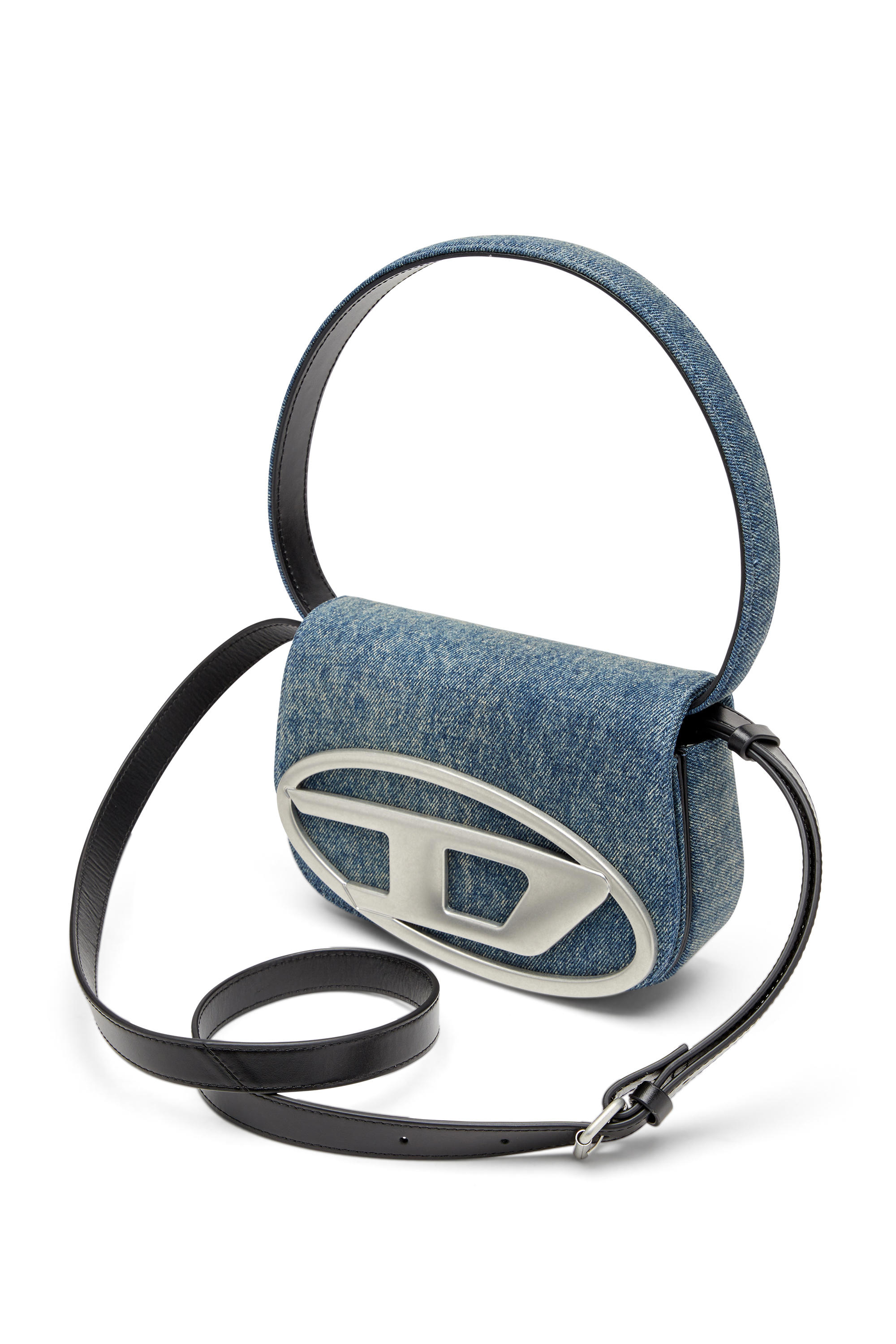 Diesel - 1DR, Woman's Iconic shoulder bag in solarised denim in Blue - 5