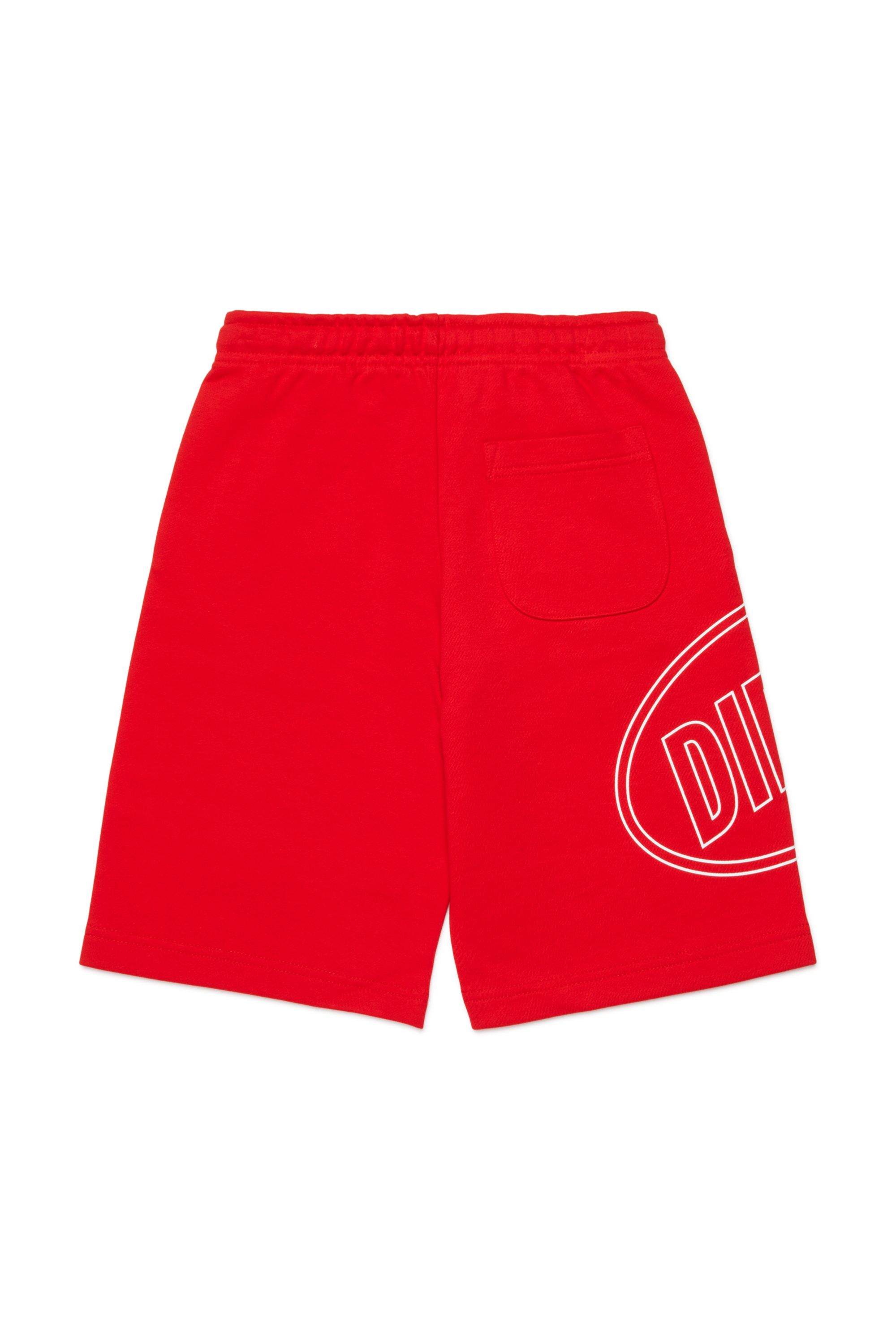 Diesel - PCIRCLE SHORT, Man's Cotton bermudas with maxi print in Red - 2