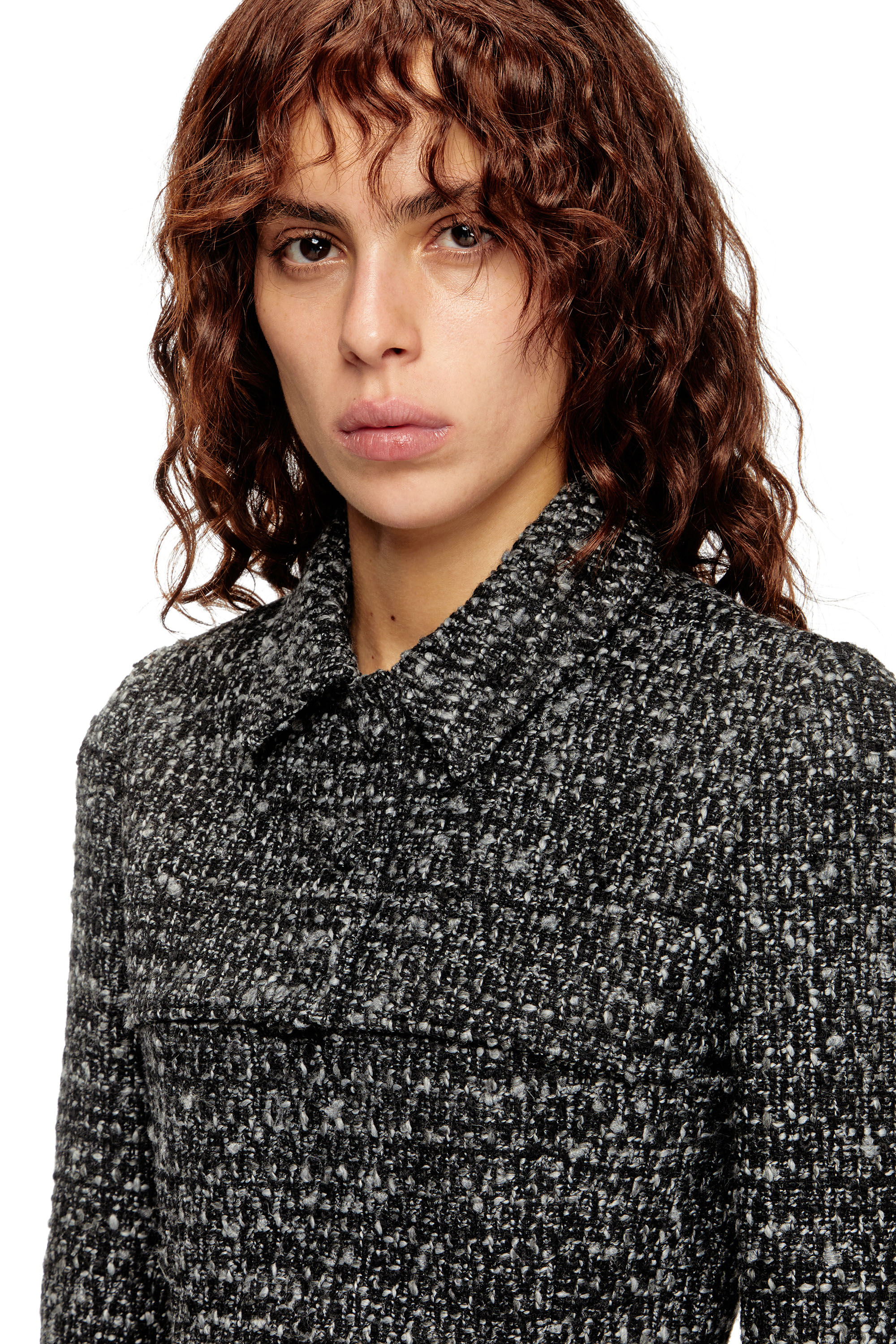 G-ANNE, Black Diesel - G-ANNE, Woman's Bouclé jacket with ultra-crop hem in Black - 5