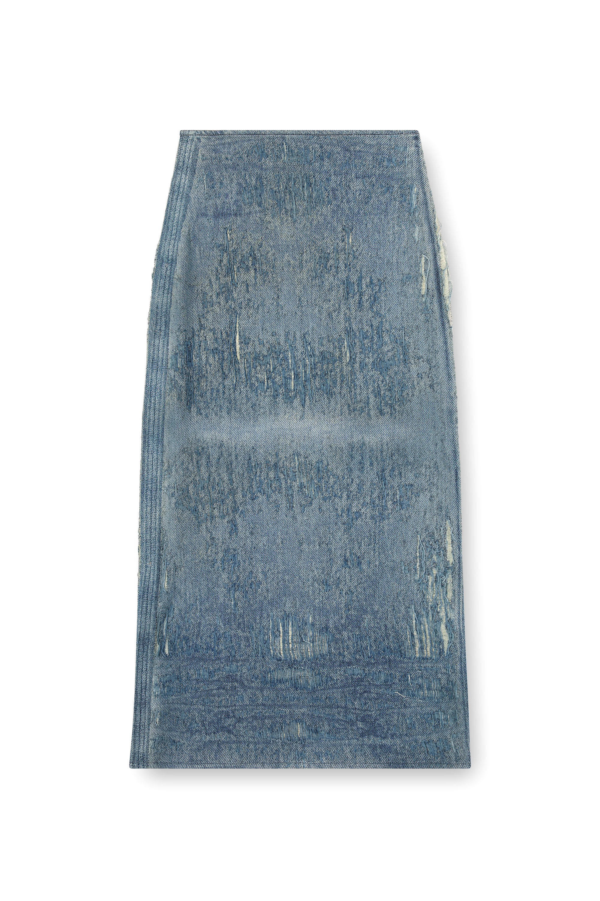 Diesel - DE-MEGAN-FSG, Woman's Skirt in ultra-destroyed jacquard denim in Medium blue - 2