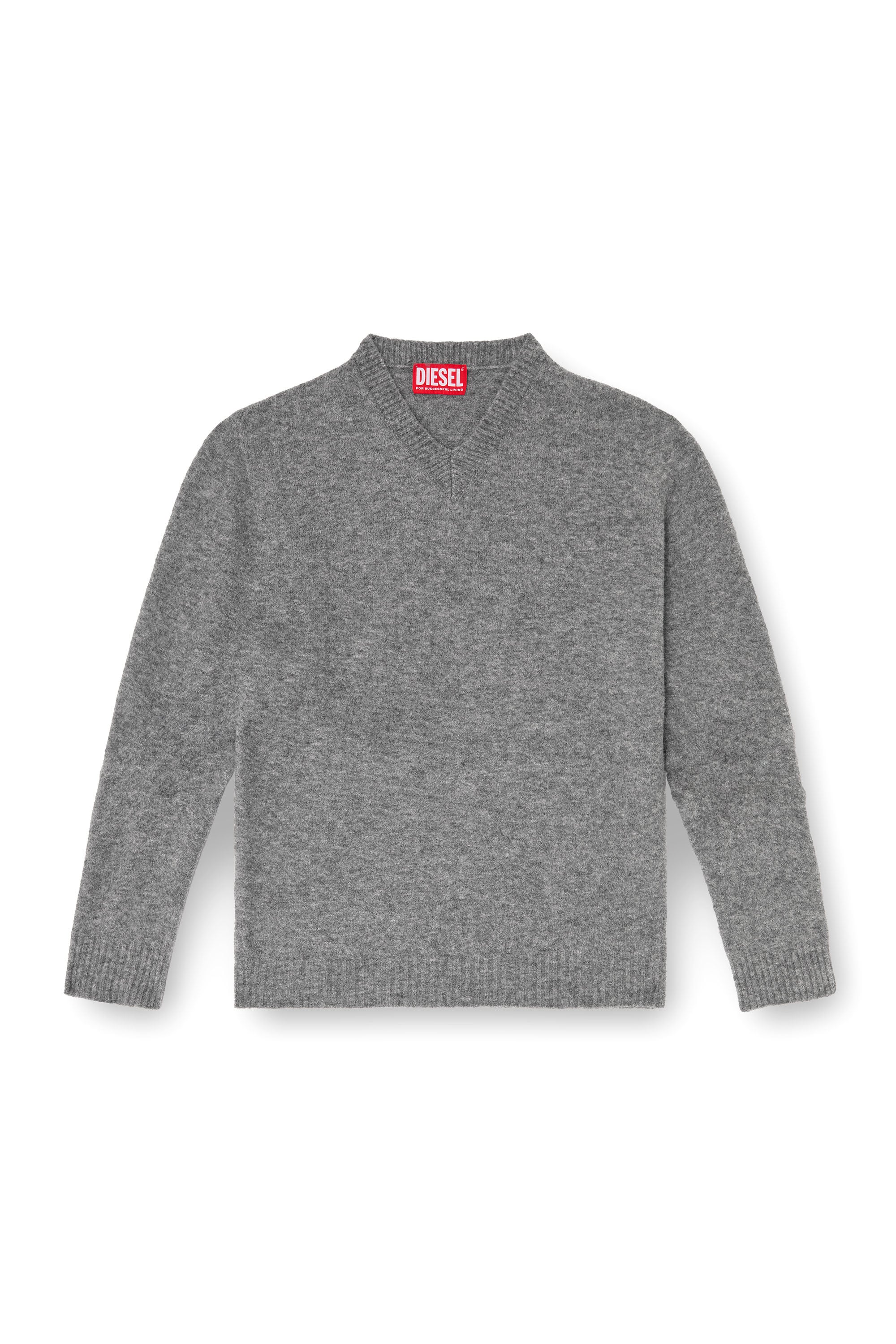 Diesel - K-ANDIE, Man's V-neck jumper in wrinkled boiled knit in null - 3