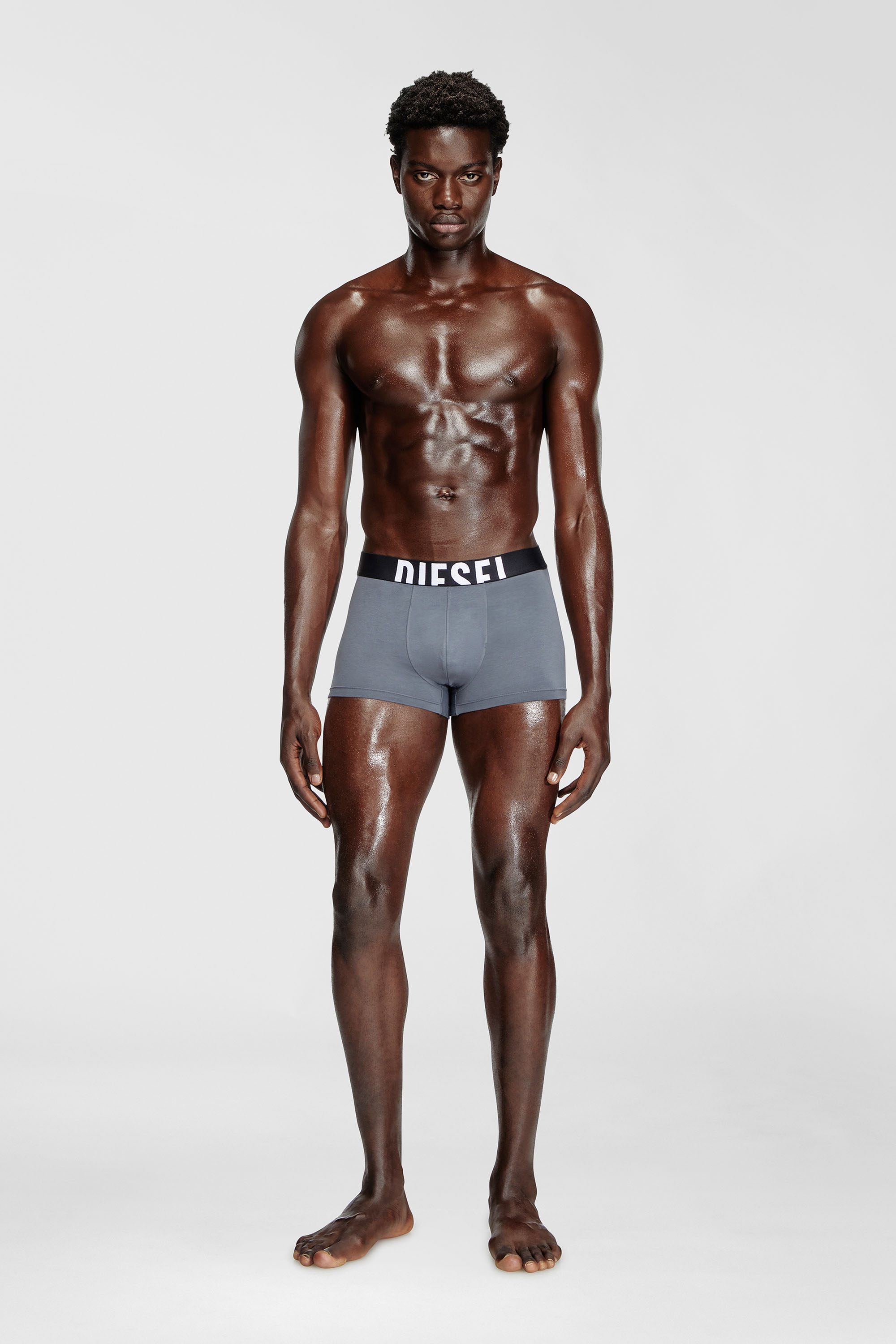 Diesel - DAMIEN-D-POP-3PACK-40, Man's Three-pack boxer briefs in stretch cotton in Grey/Black - 1