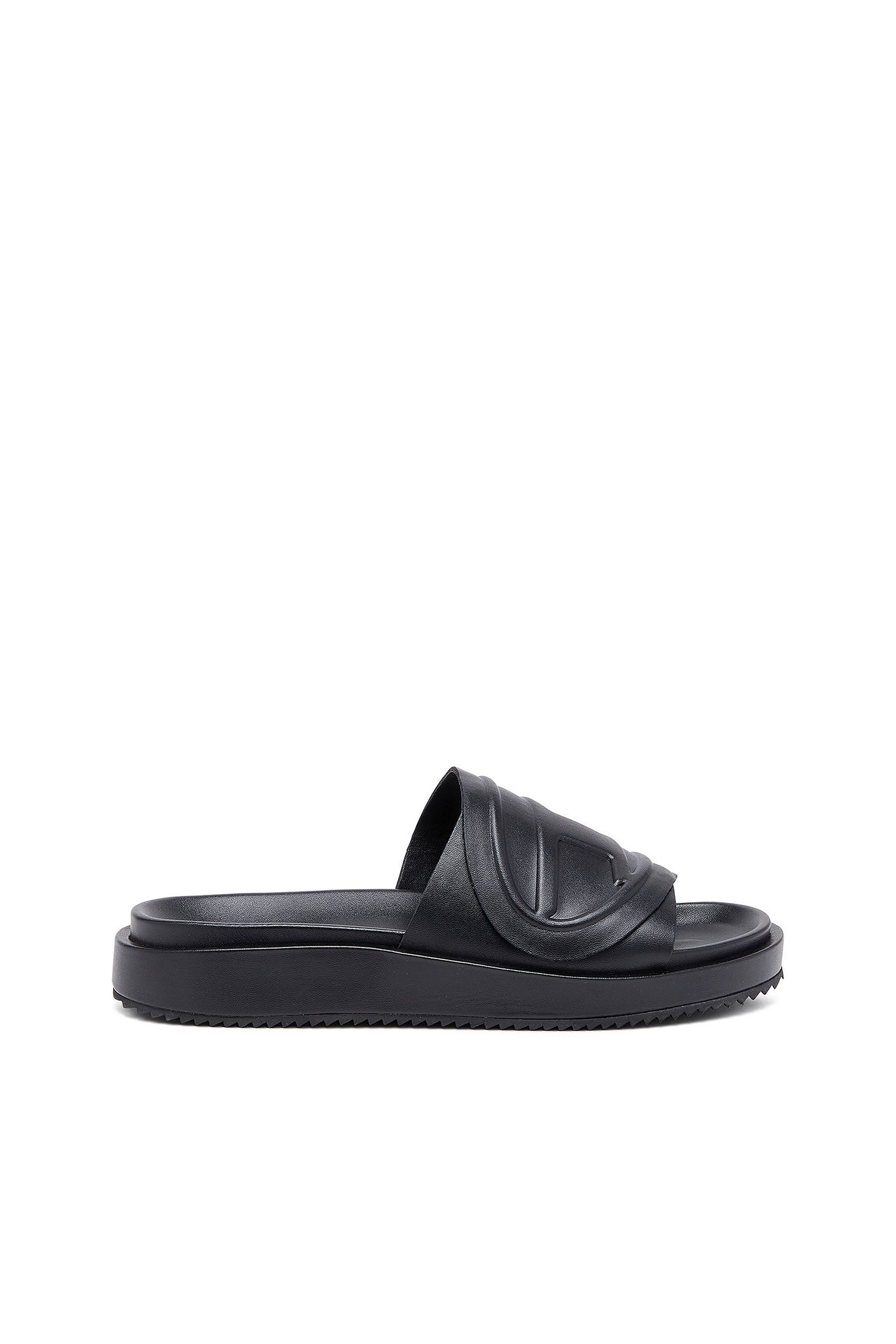 Diesel - SA-SLIDE D OVAL W, Woman's Sa-Slide D-Slide sandals with Oval D strap in Black - 1