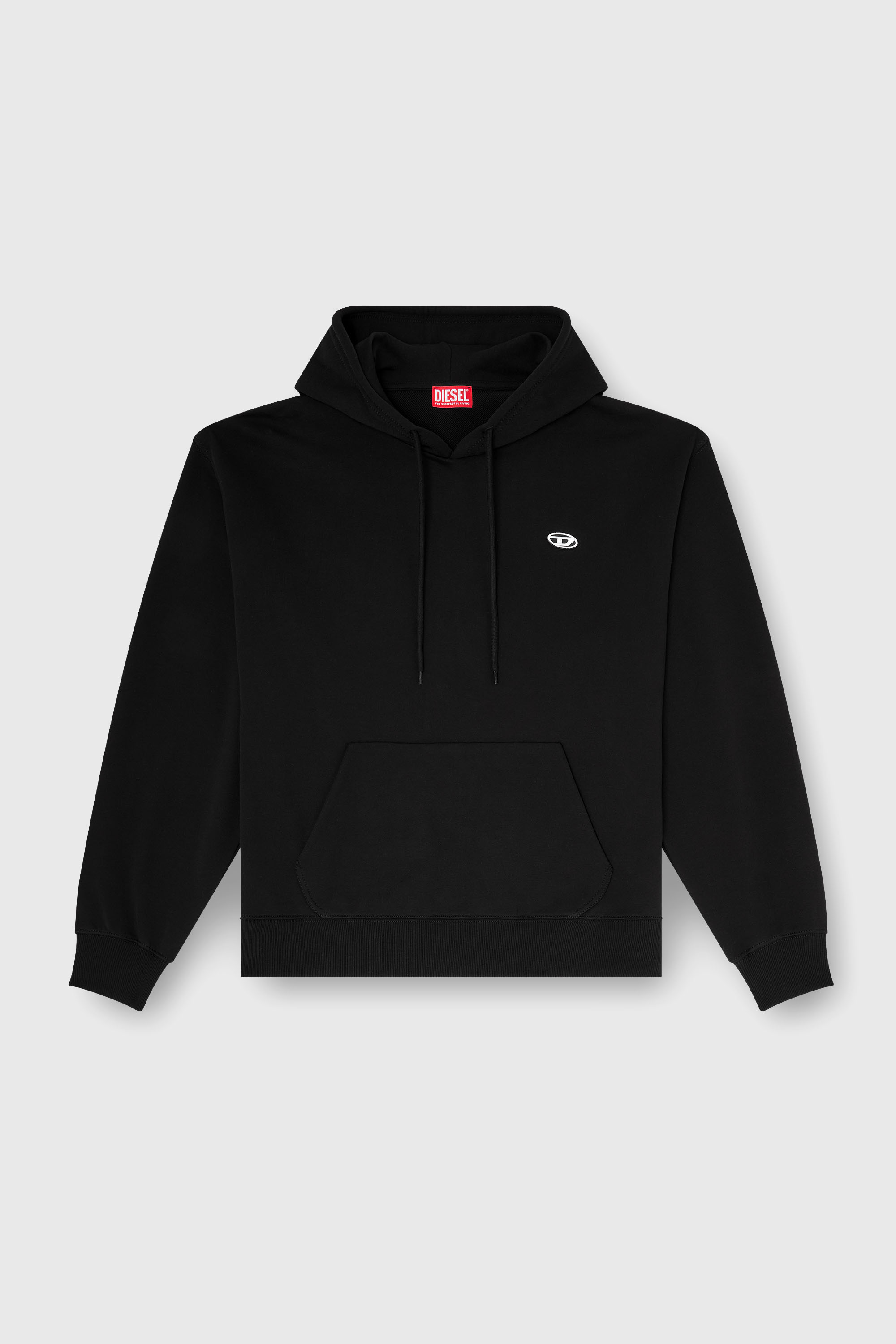 Diesel - S-LUK-H-MOON-T92, Man's Hoodie with Oval D logo in Black - 2