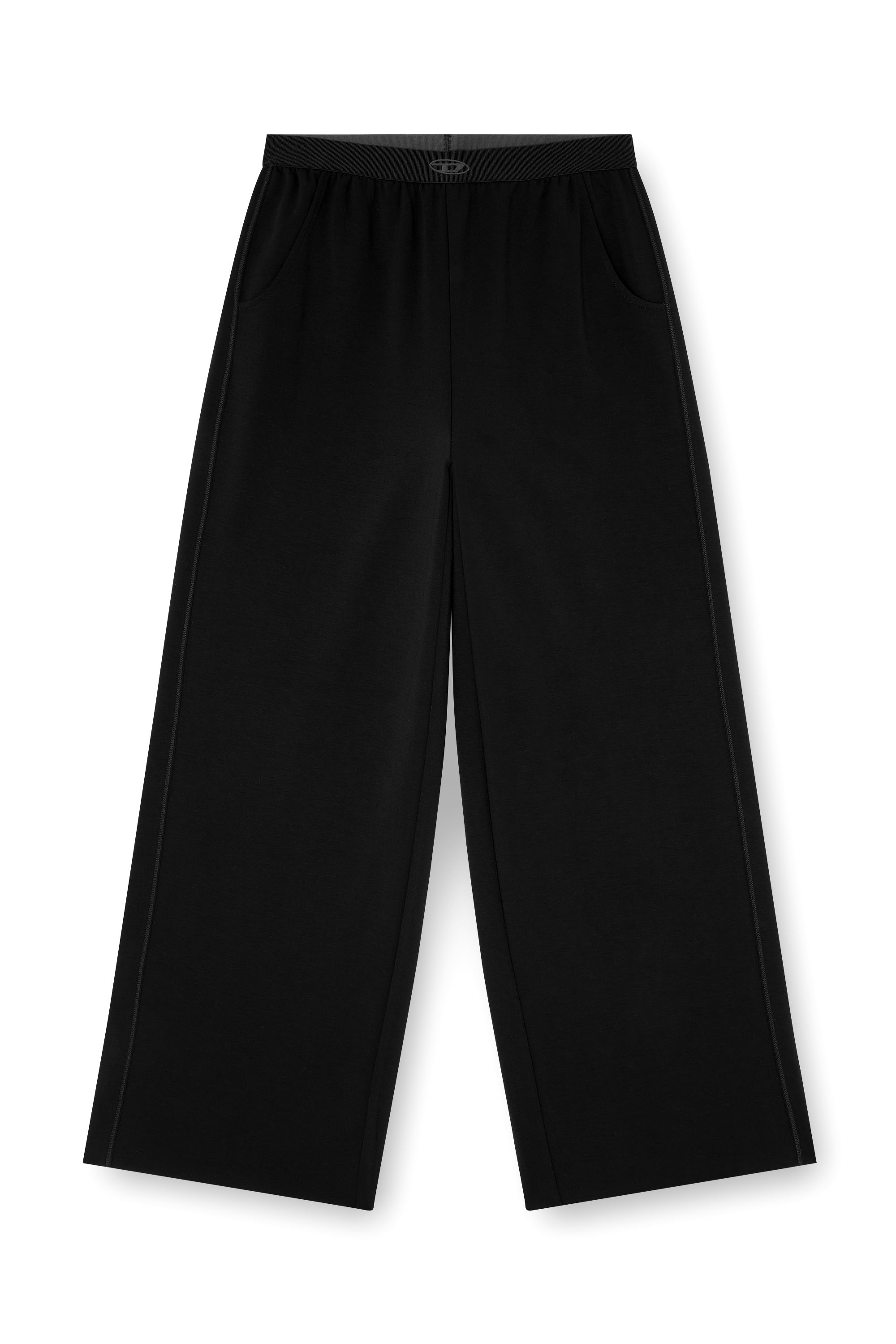 Diesel - ALYSA-UTLT, Woman's Track pants in light stretch scuba in Black - 2
