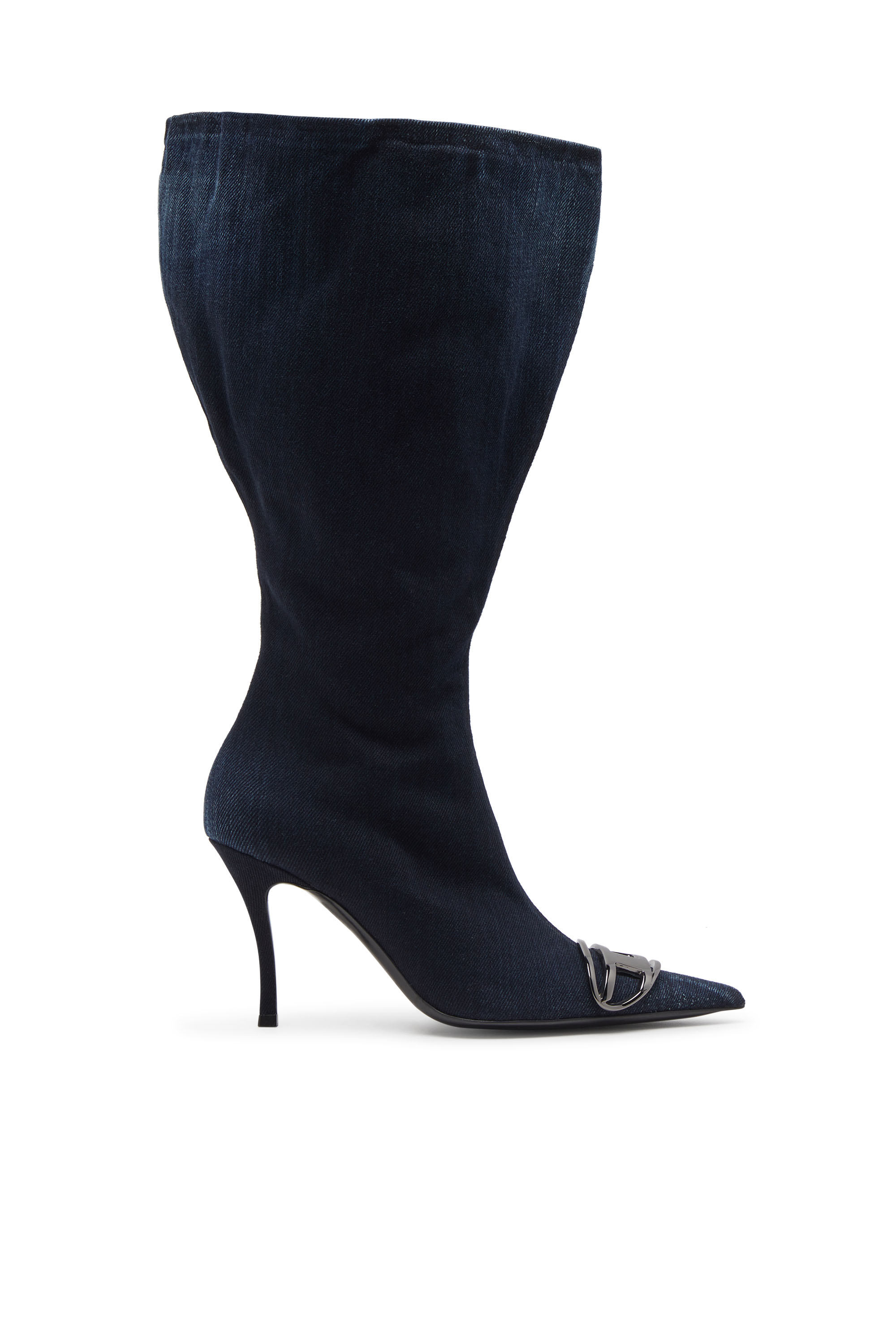 Diesel - D-VENUS KB LARGE, Woman's D-Venus-Wide knee-high boots in denim in Dark Blue - 1