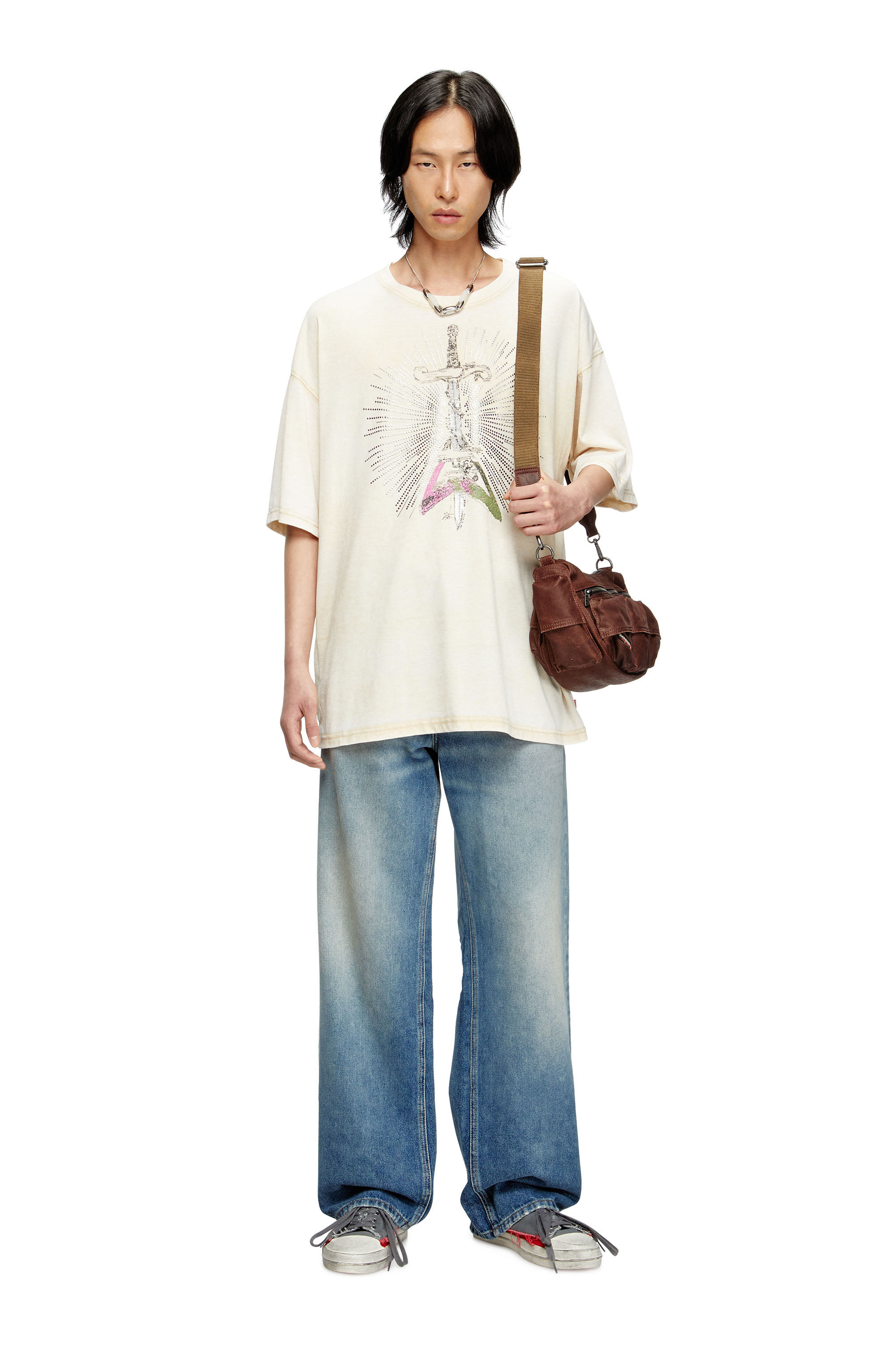 Diesel - MULTI-PKTS SHOULDER BAG X, Unisex's Multi-Pockets - Cotton bag with multiple pockets in Brown - 6