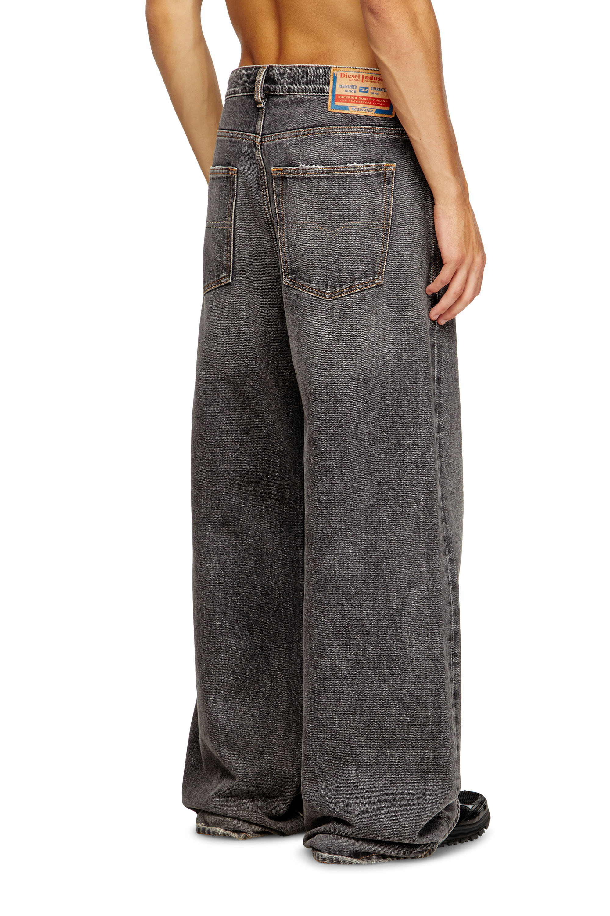 Diesel - Man's Relaxed Jeans D-Rise 007F6, Black/Dark grey - 4