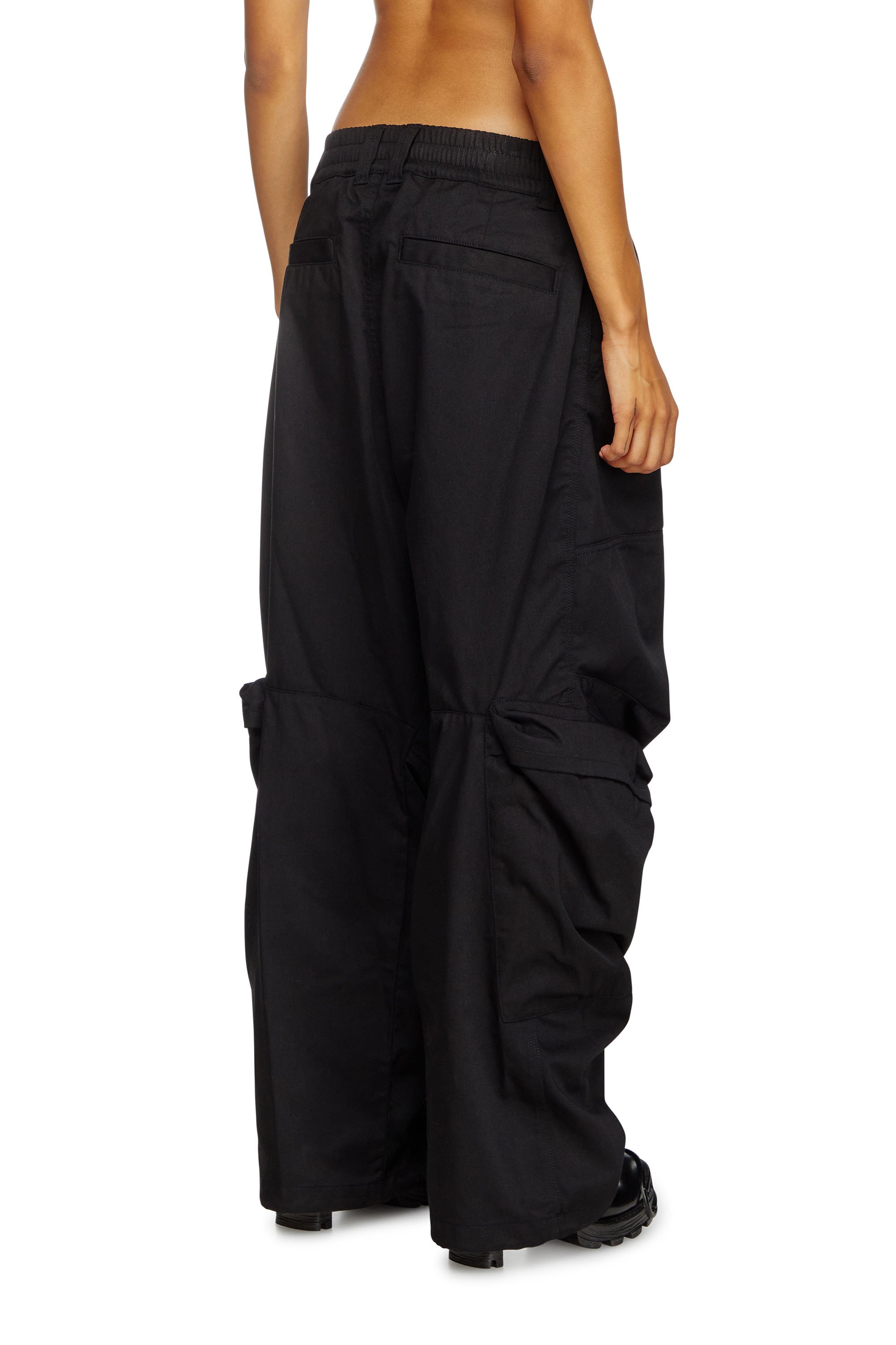 Diesel - P-ARNE-FEM-P2, Woman's Cargo pants in cotton twill in Black - 3