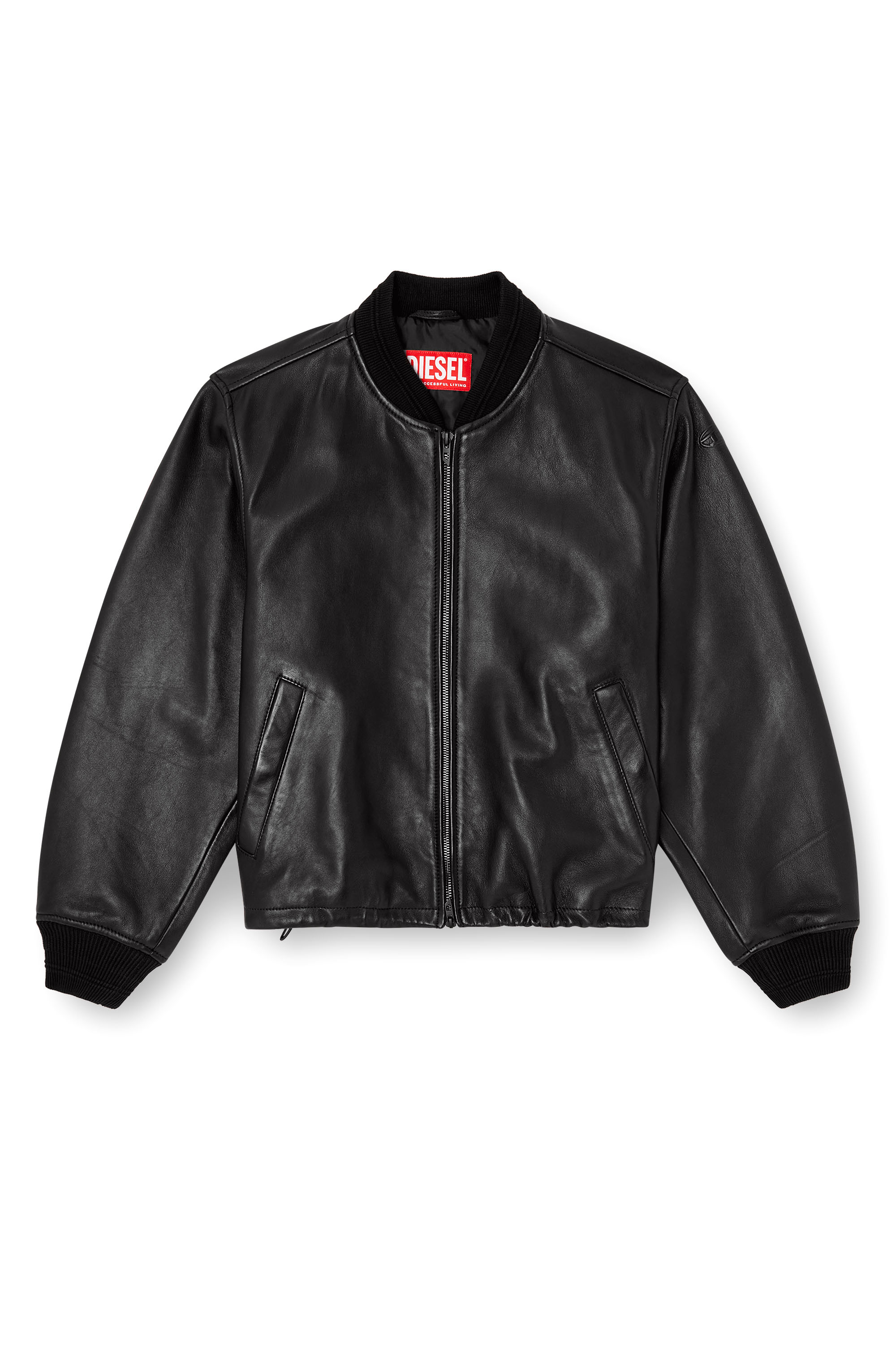 Diesel - L-ILYAN, Woman's Leather bomber jacket in Black - 2