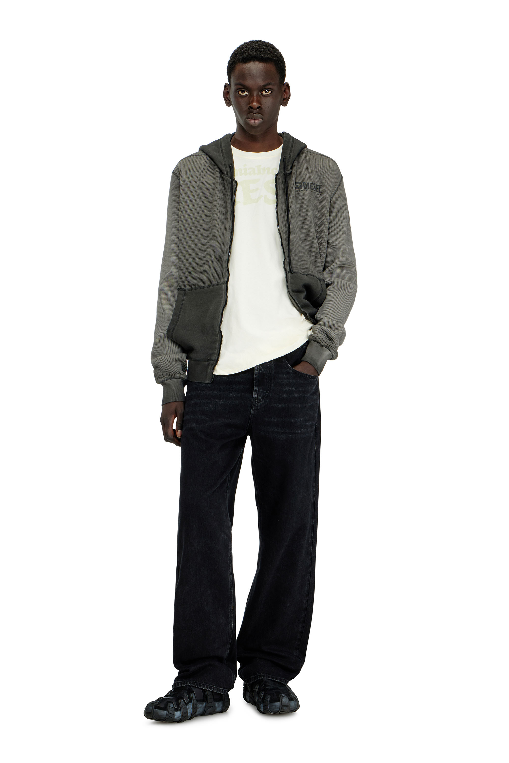 Diesel - Man's Relaxed Jeans 2001 D-Macro 09P09, Black/Dark grey - 1