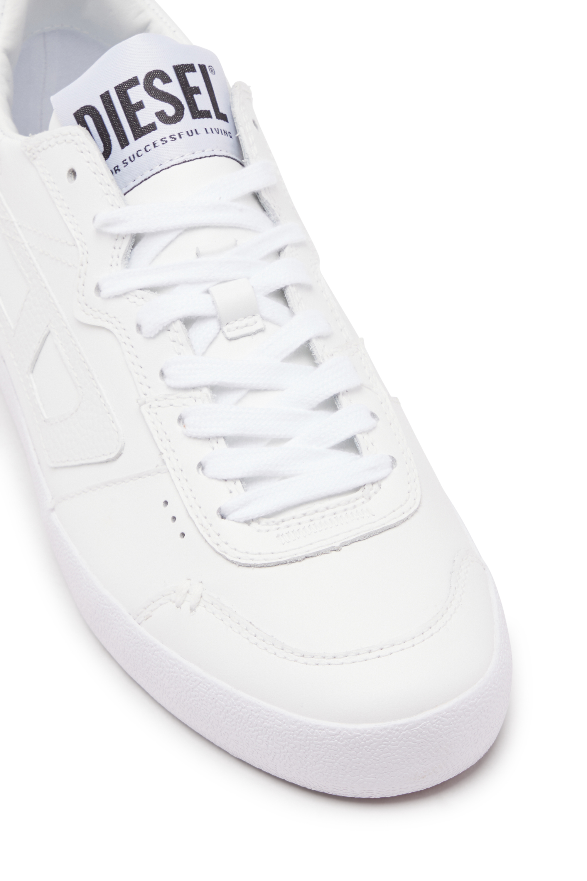 Diesel - S-LEROJI LOW, Man S-Leroji Low-Low-top leather sneakers with D branding in White - Image 6