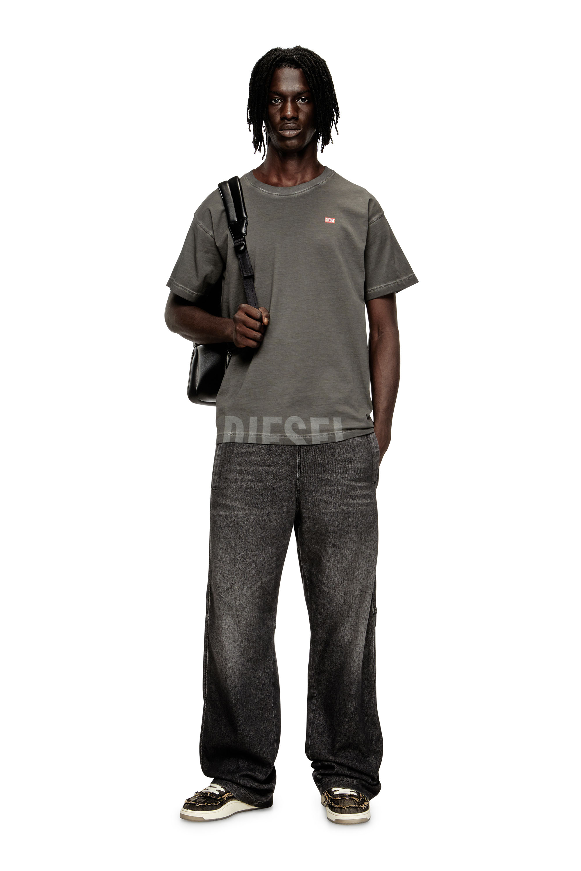 Diesel - T-NORM-T7, Man's Crew neck cotton t-shirt with print in Grey - 1