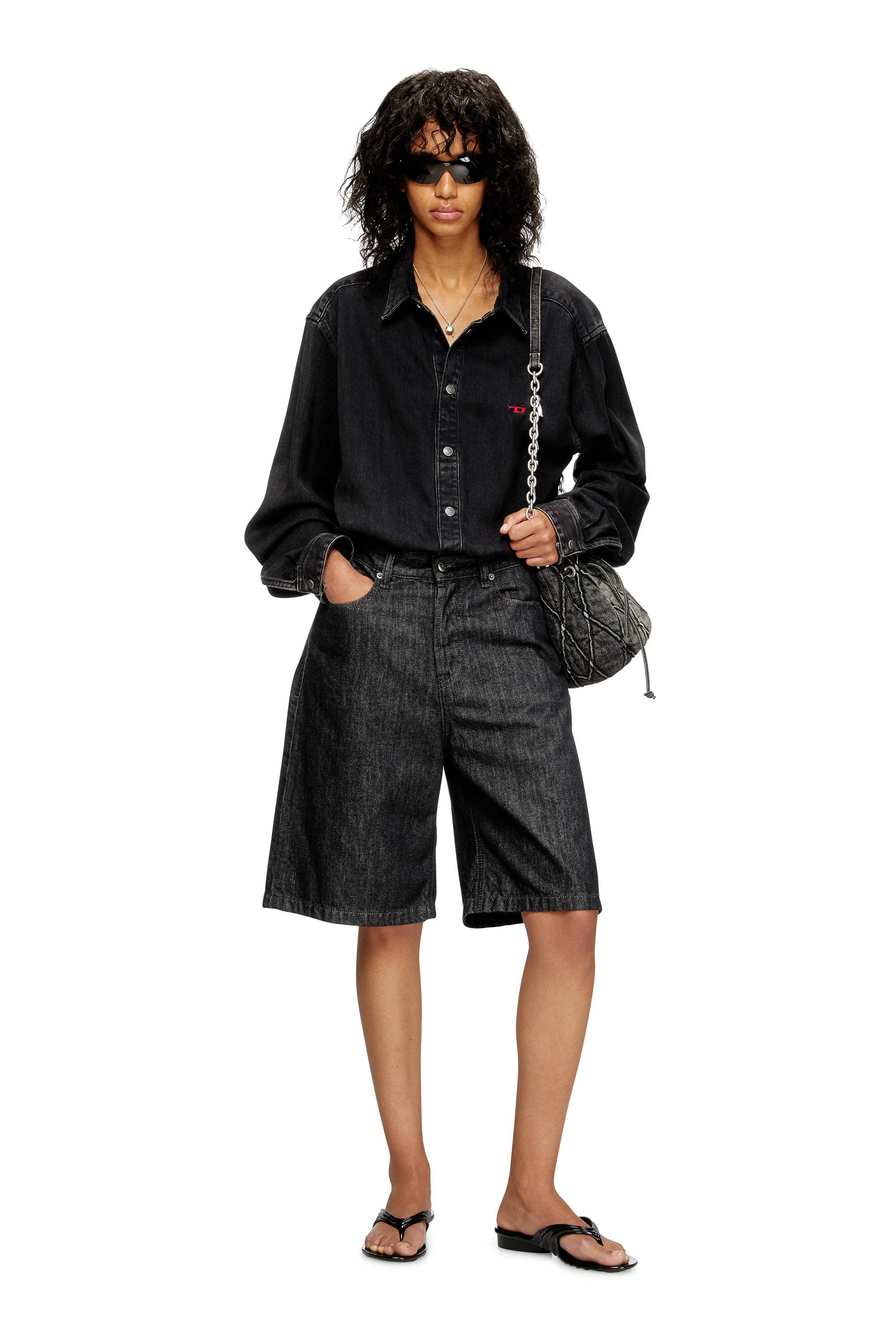 Diesel - MELISSA QUANTUM THONG, Woman's Sculptural flip-flops in Melflex® in Black - 7