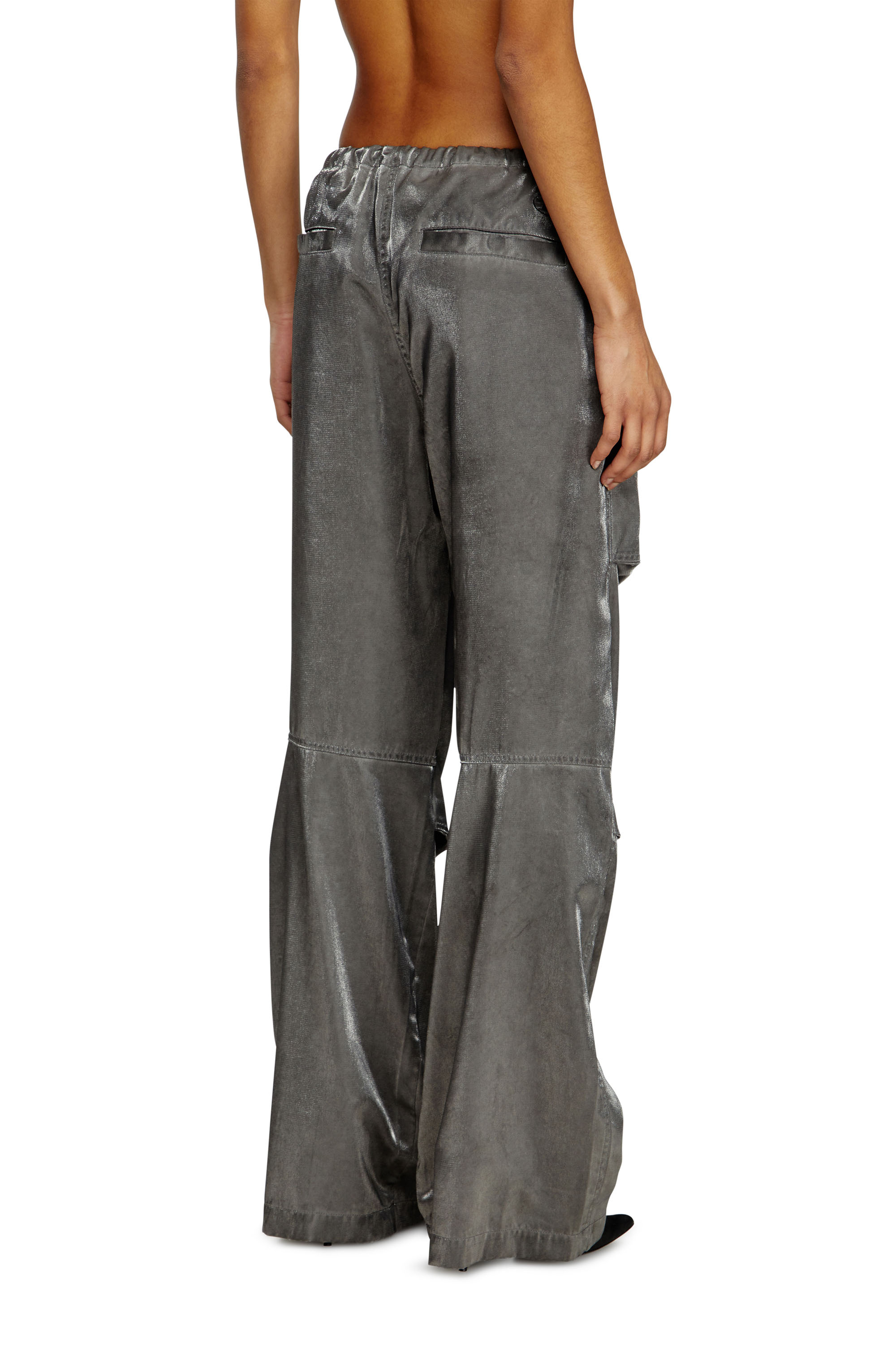 Diesel - P-RODIGE, Woman's Satin cargo pants in null - 4